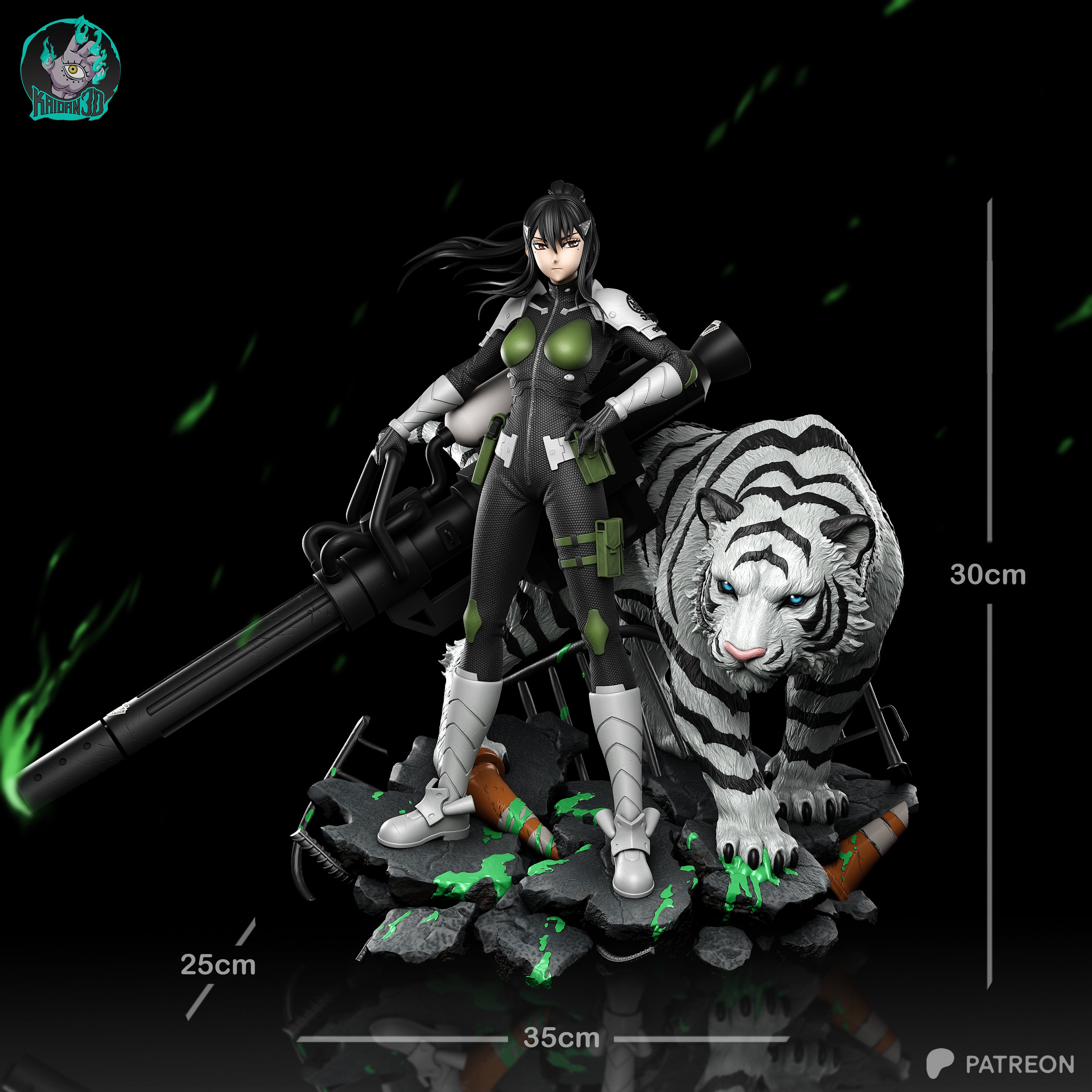 The Huntress & War Tiger - Maximum Detailed 16K Resin Statue