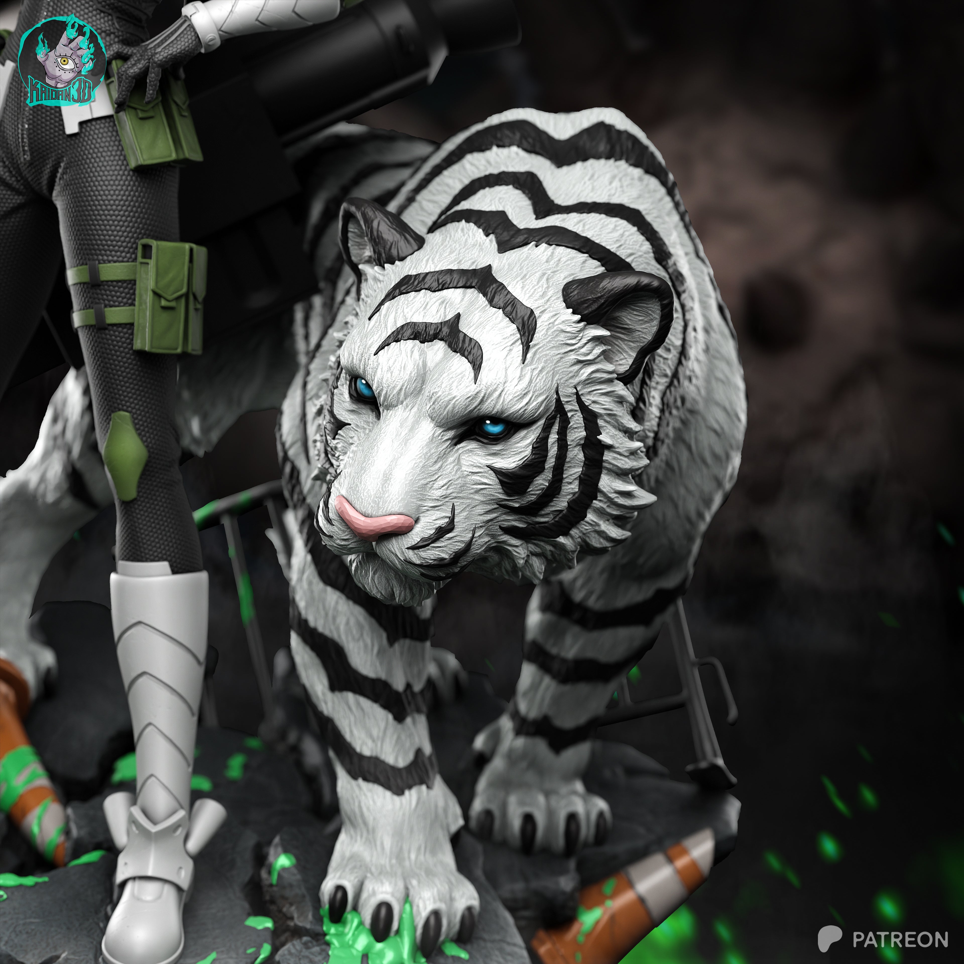 The Huntress & War Tiger - Maximum Detailed 16K Resin Statue