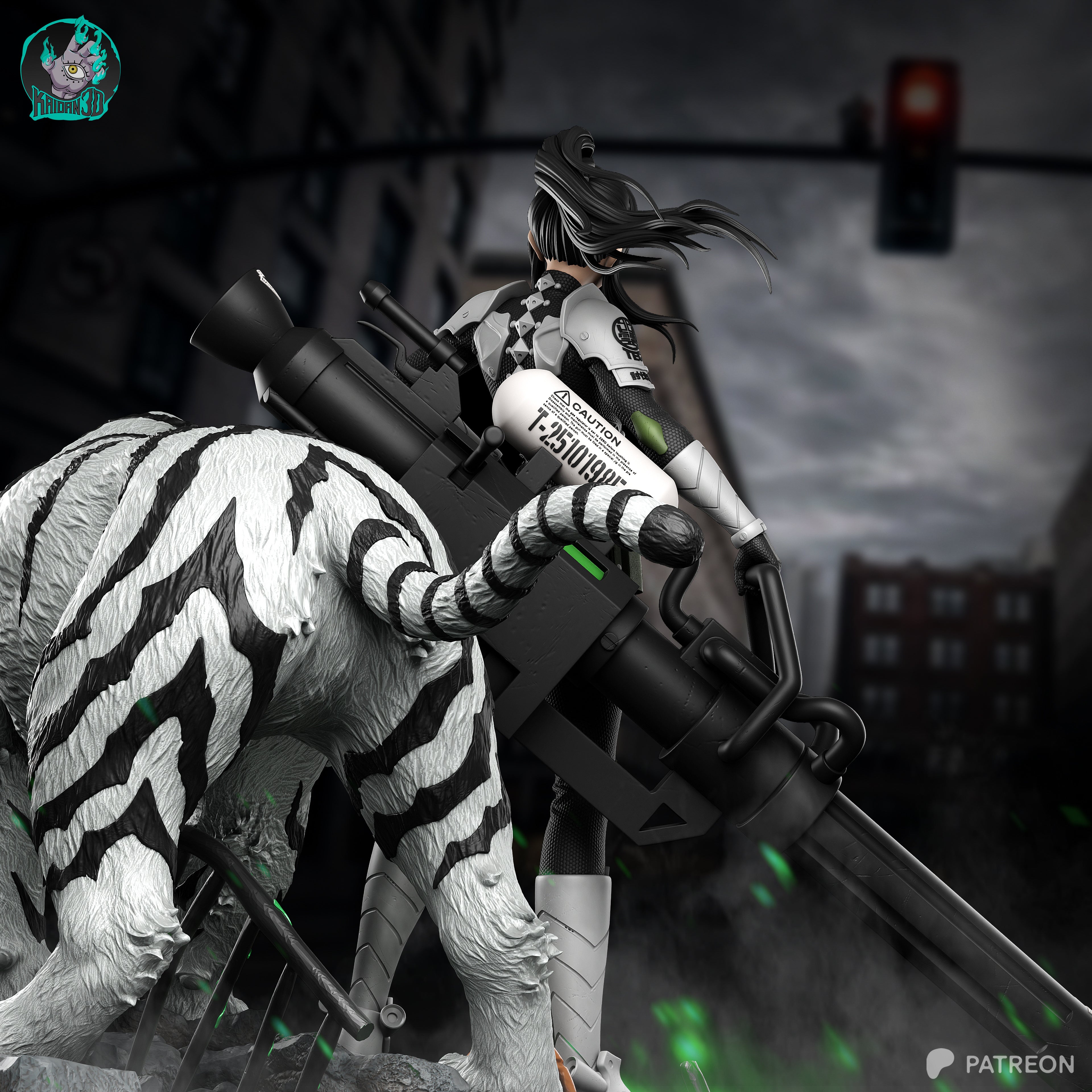 The Huntress & War Tiger - Maximum Detailed 16K Resin Statue