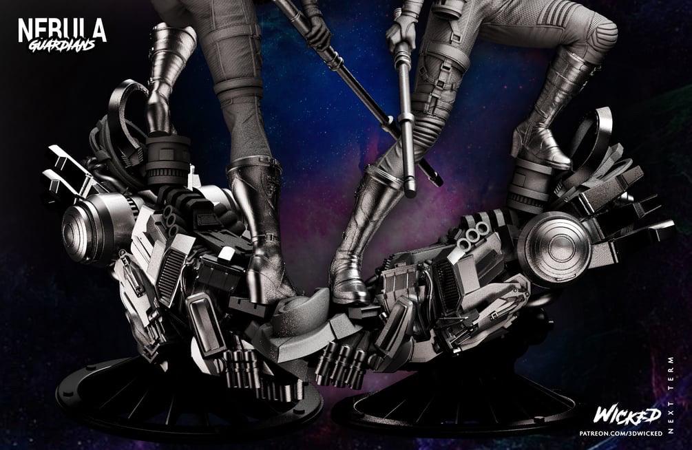 Cybernetic Daughter - Sci-Fi Cosmic Assassin Space Outlaw Comic Nebula Resin Figure 16K