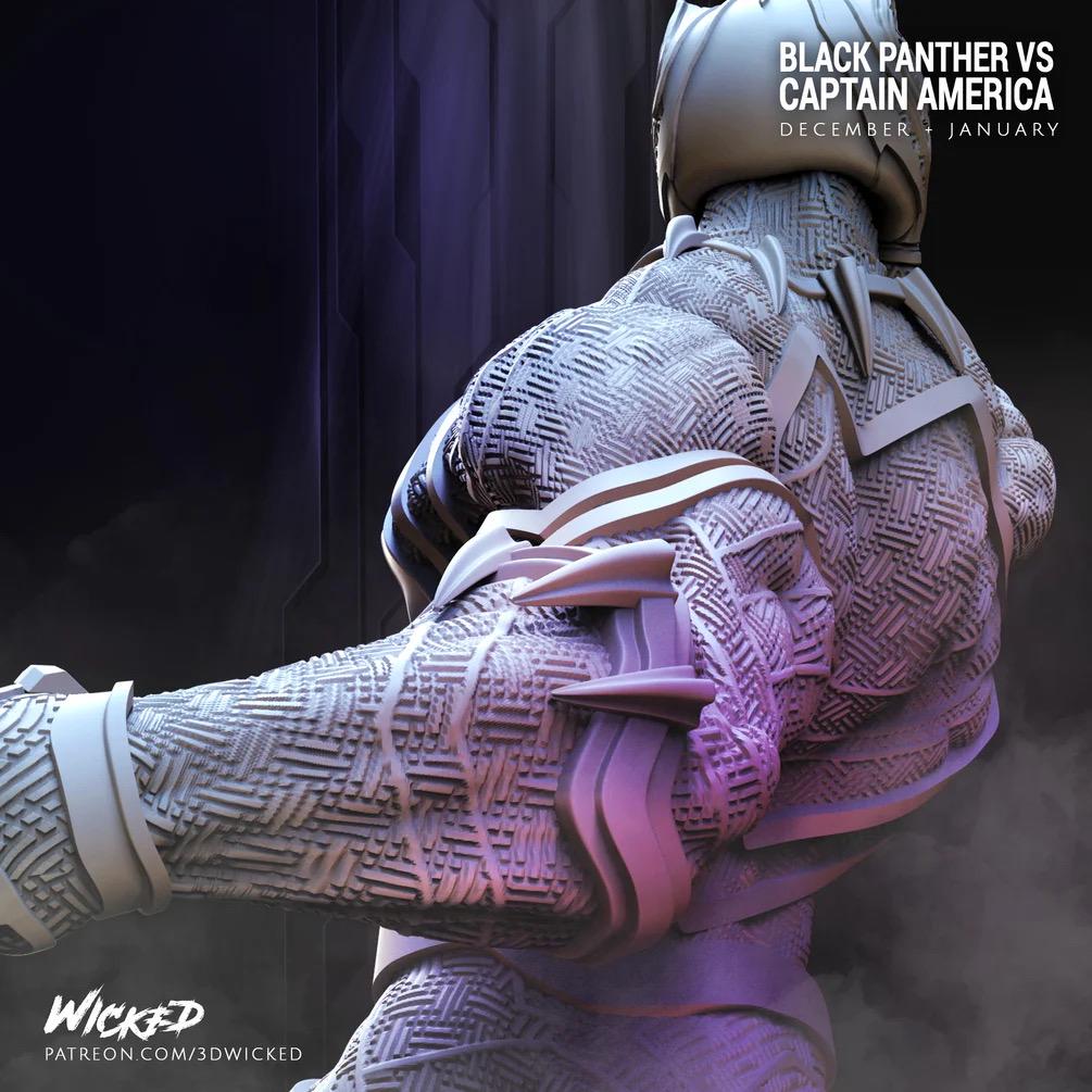 Obsidian King - Superhero Panther King Comic African Warrior Black Panther Resin Figure 16K