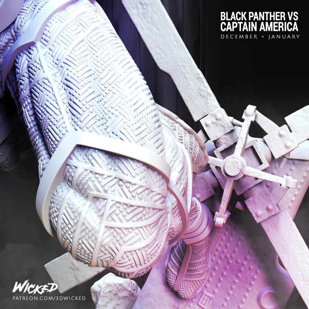 Obsidian King - Superhero Panther King Comic African Warrior Black Panther Resin Figure 16K