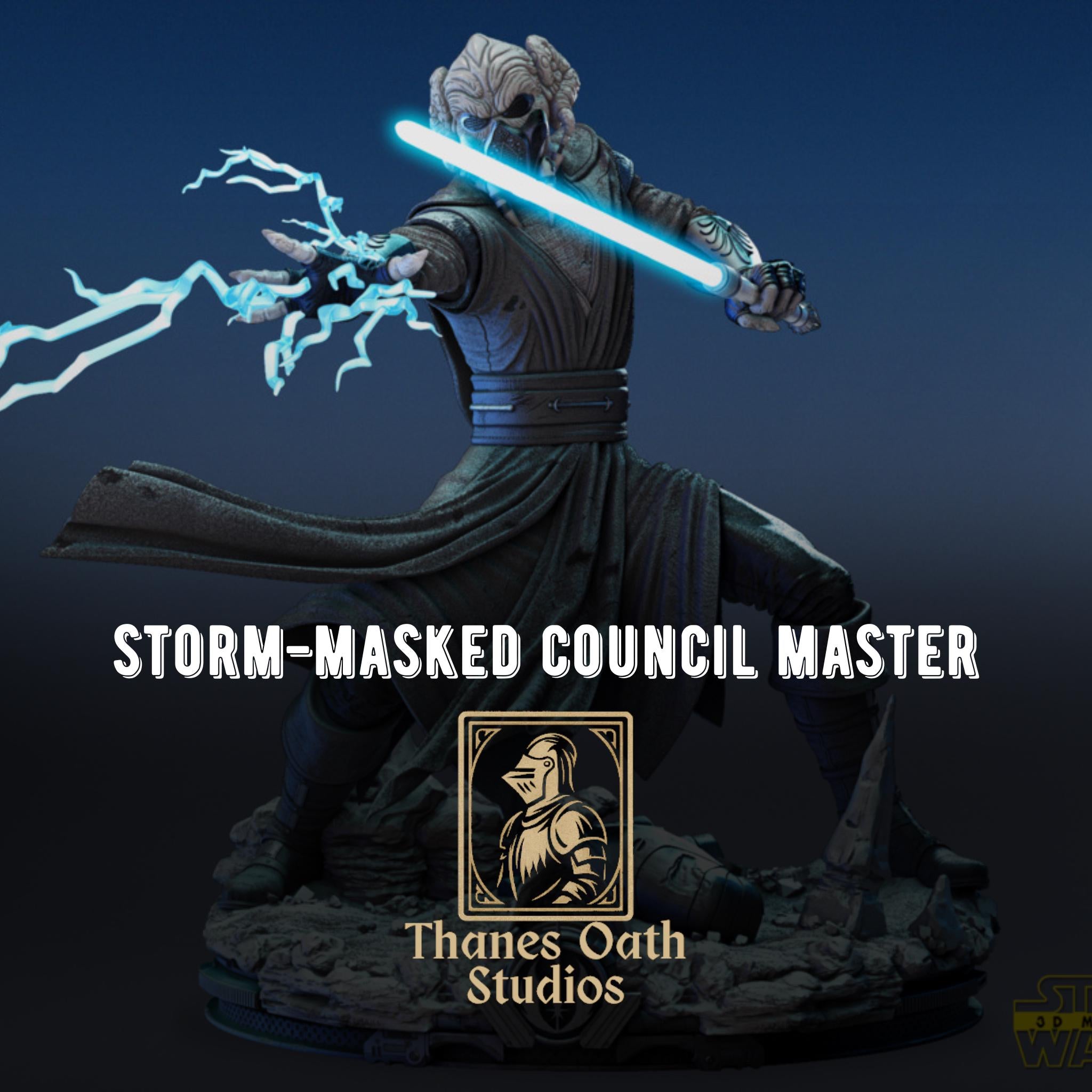 Storm-Masked Council Master - Sci Fi Alien Force Master High Council Plo Koon Resin Figure 16K