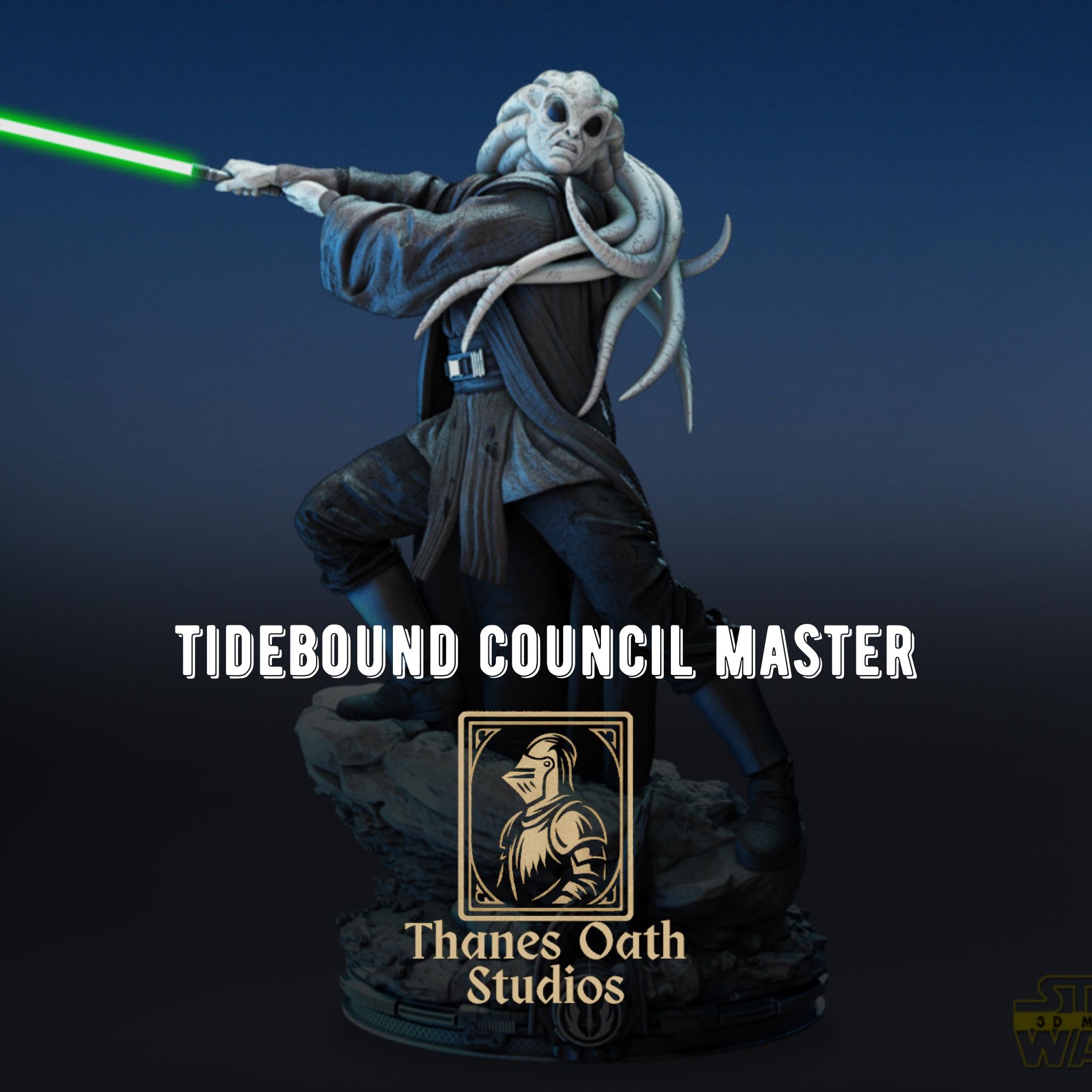 Tidebound Council Master - Sci Fi Alien Force Master High Council Kit Fisto Resin Figure 16K