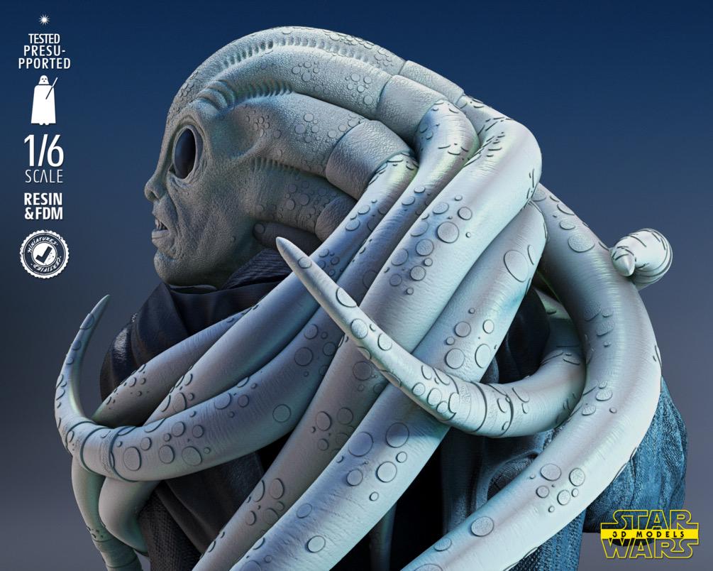 Tidebound Council Master - Sci Fi Alien Force Master High Council Kit Fisto Resin Figure 16K