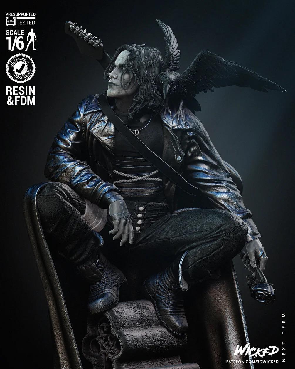 Ashes & Six Strings - Musician Murderer Revenge Action Thriller The Crow Resin Figure 16K