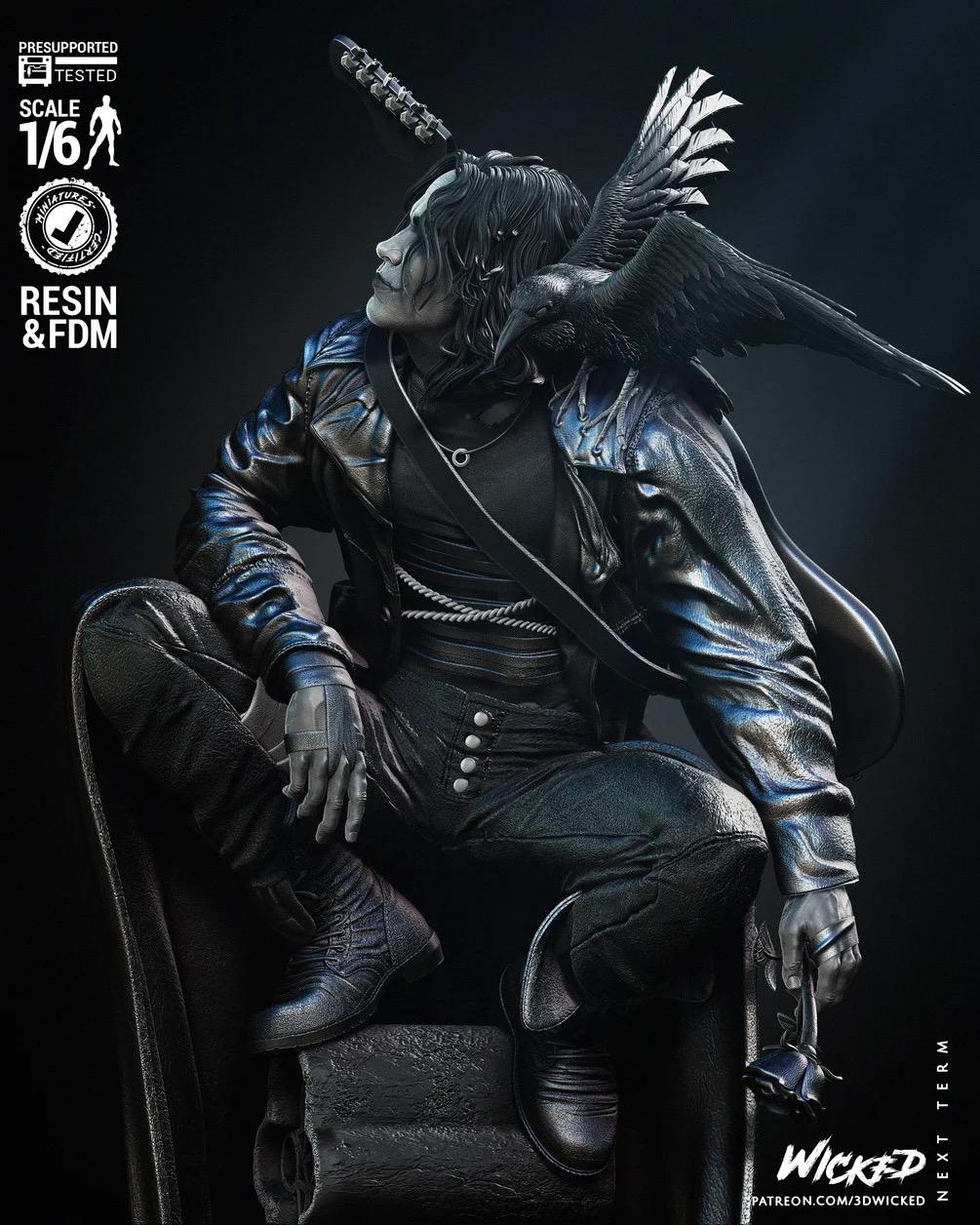 Ashes & Six Strings - Musician Murderer Revenge Action Thriller The Crow Resin Figure 16K
