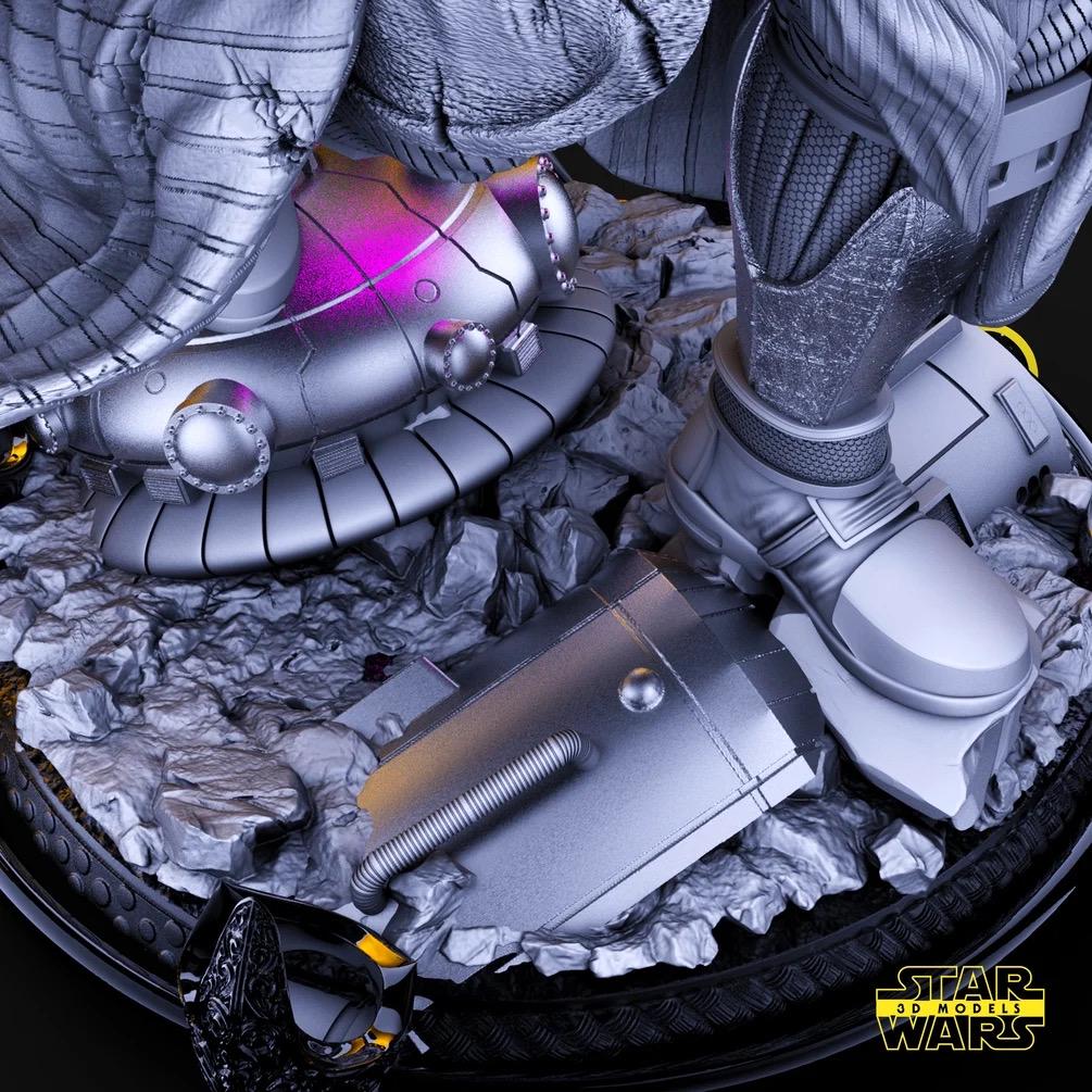 Crimson Warlord - Dark Lord Sci-Fi Mythic Horror Darth Revan Resin Figure 16K