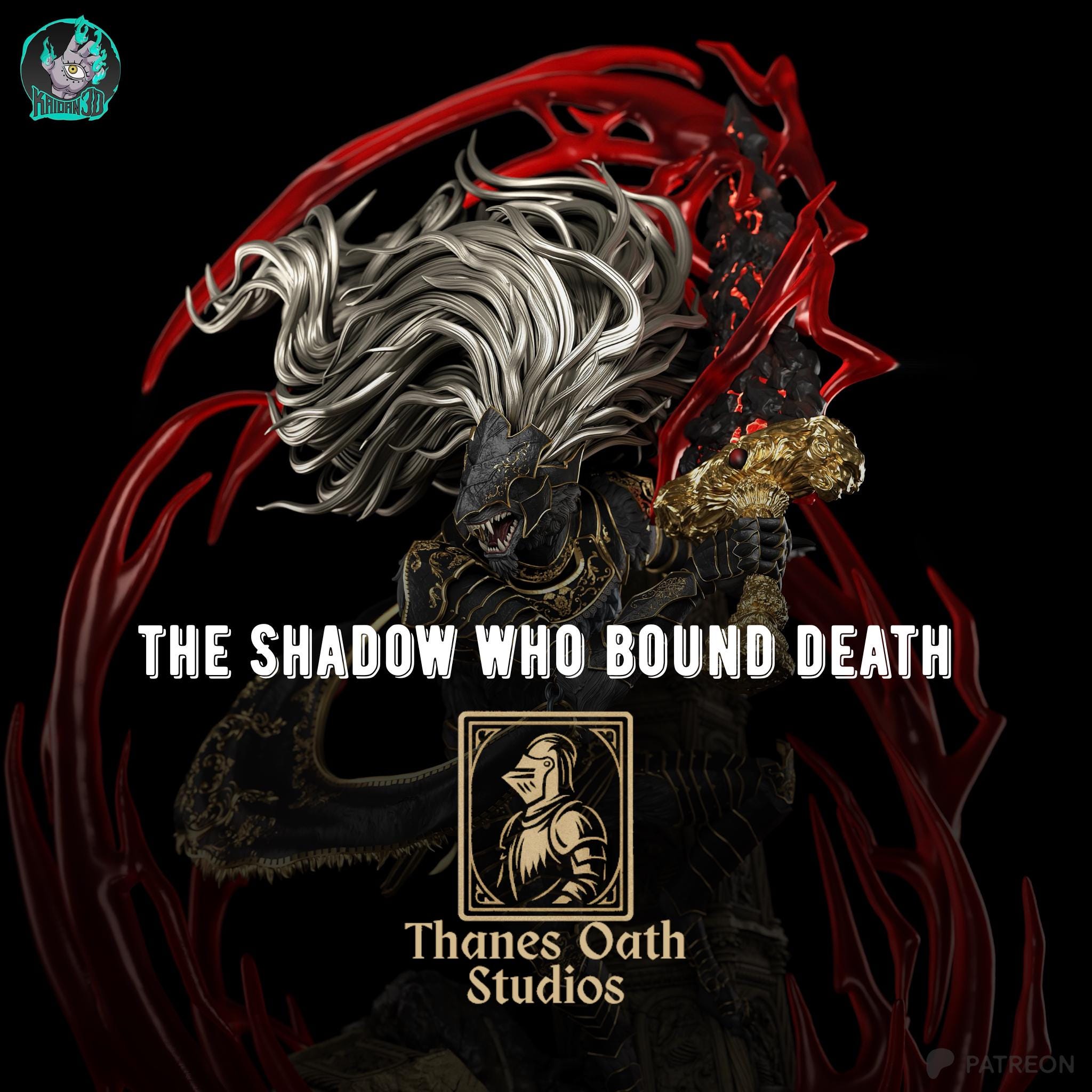 The Shadow Who Bound Death - Dark Fantasy Souls-Like Wolf Maliketh Resin Figure 16K