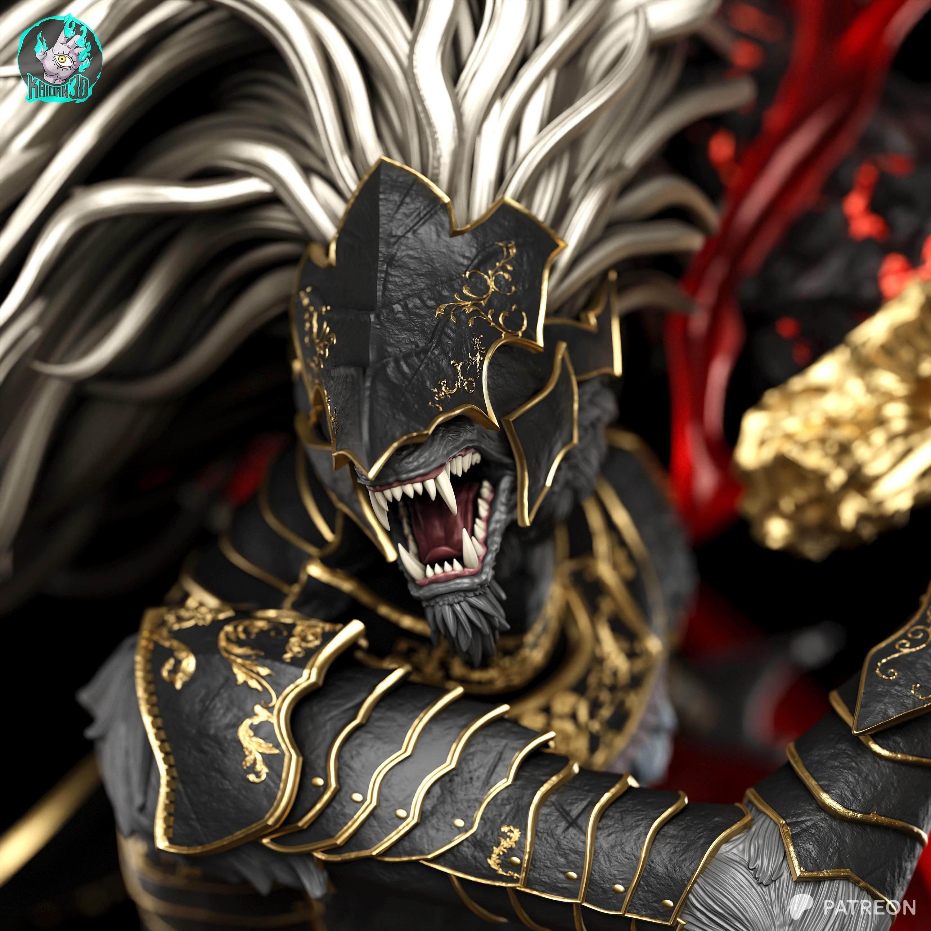 The Shadow Who Bound Death - Dark Fantasy Souls-Like Wolf Maliketh Resin Figure 16K