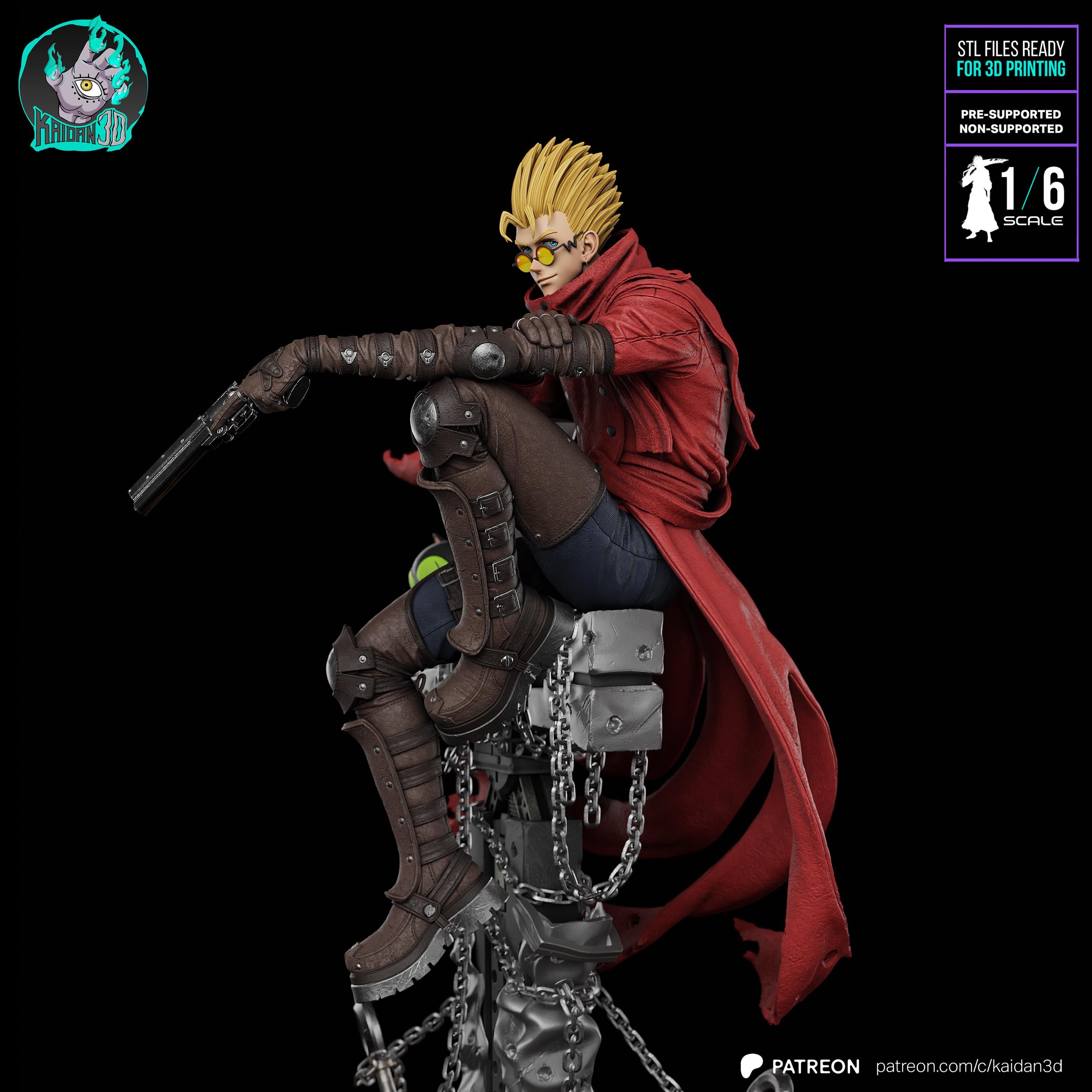 The Smiling Catastrophe - Gunslinger Sci-fi Western Outlaw Anime Vash The Stampede Resin Figure 16K