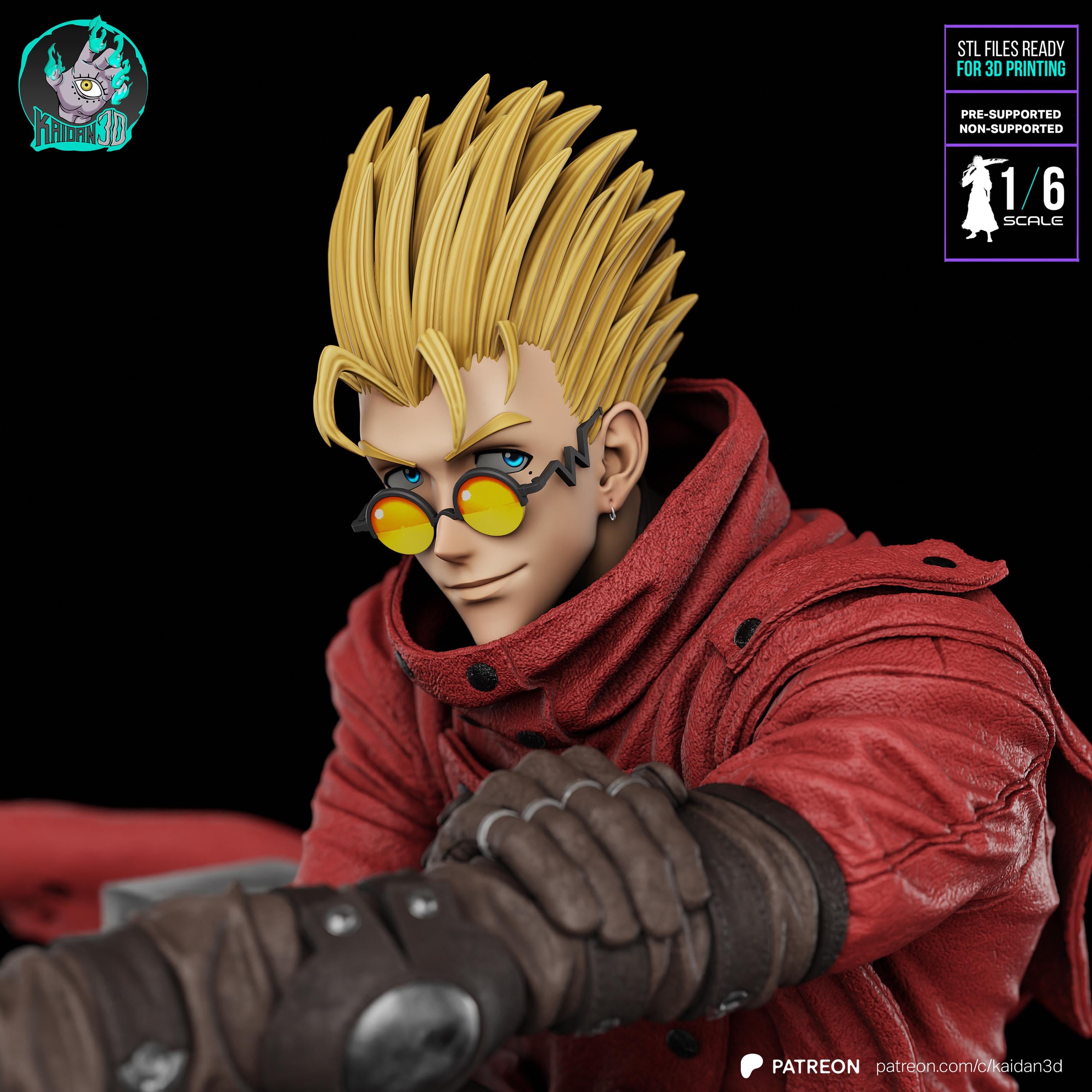 The Smiling Catastrophe - Gunslinger Sci-fi Western Outlaw Anime Vash The Stampede Resin Figure 16K