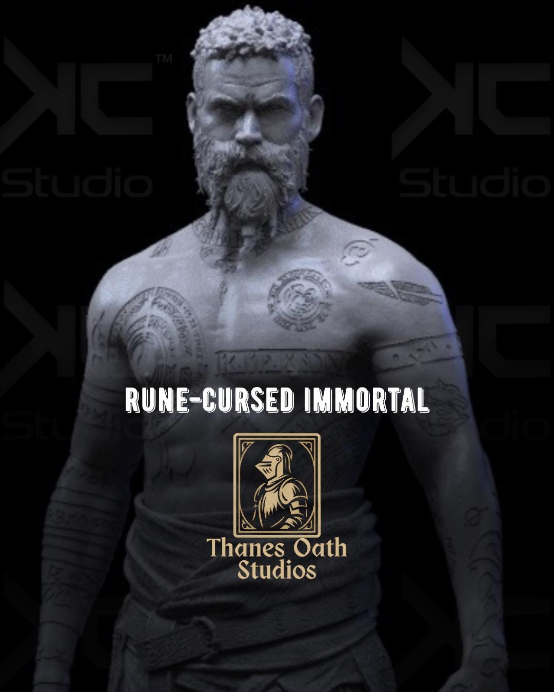 Rune-cursed Immortal - Nordic Dark Mythology Fantasy God Baldur Resin Figure 16K