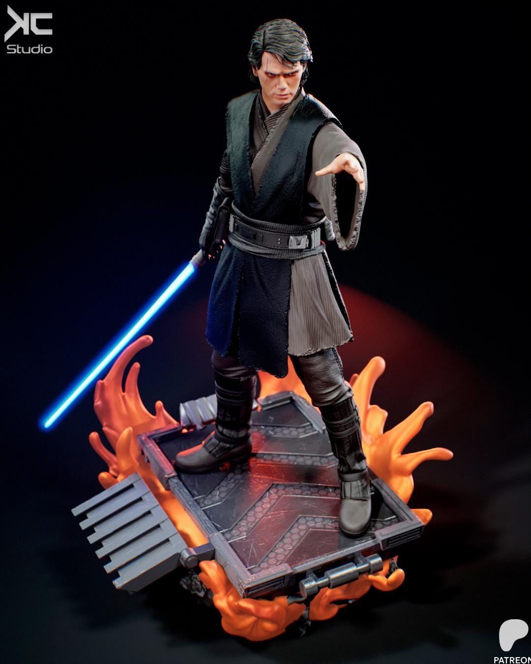 The Fallen Knight - Sci-fi Knight Force Wielder Anakin Skywalker Resin Figure 16K
