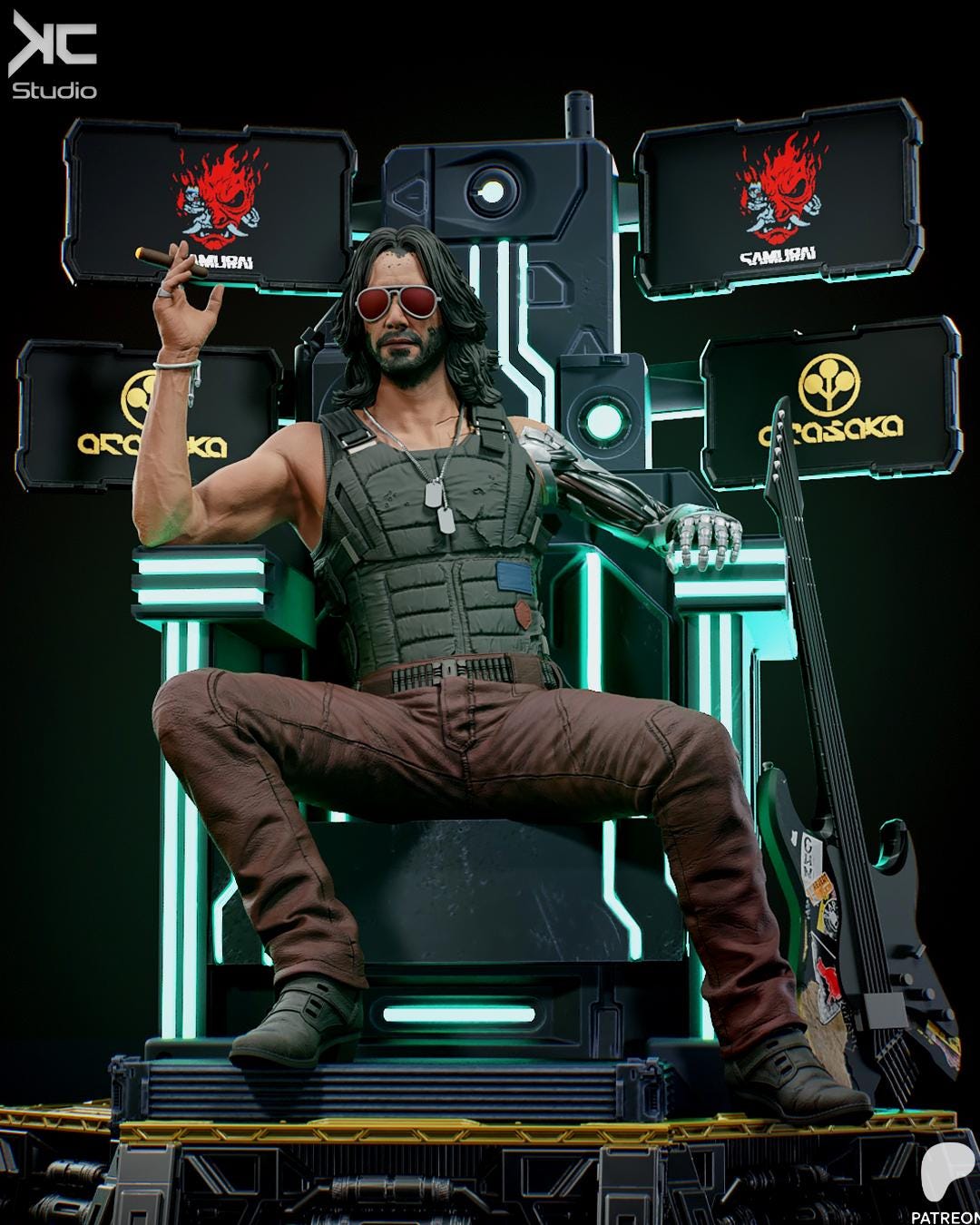 Chrome-Armed Rebel - Sci-fi Anti-Corp Legend Johnny Silverhand Resin Figure 16K