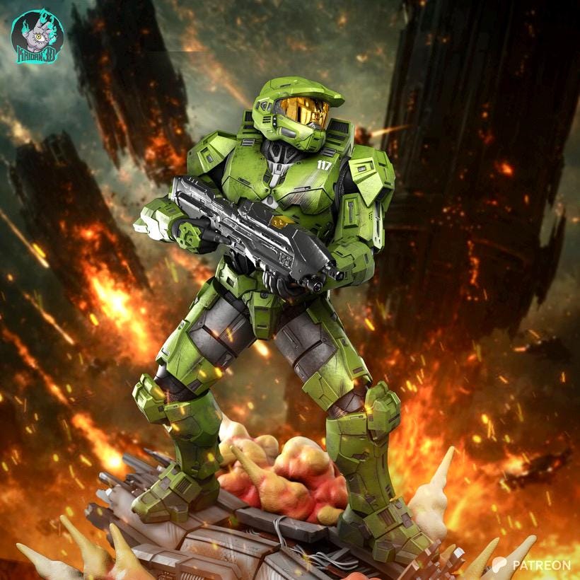 Covenant Breaker - Sci-Fi Super Soldier Last Defender Master Chief Resin Figure 16K