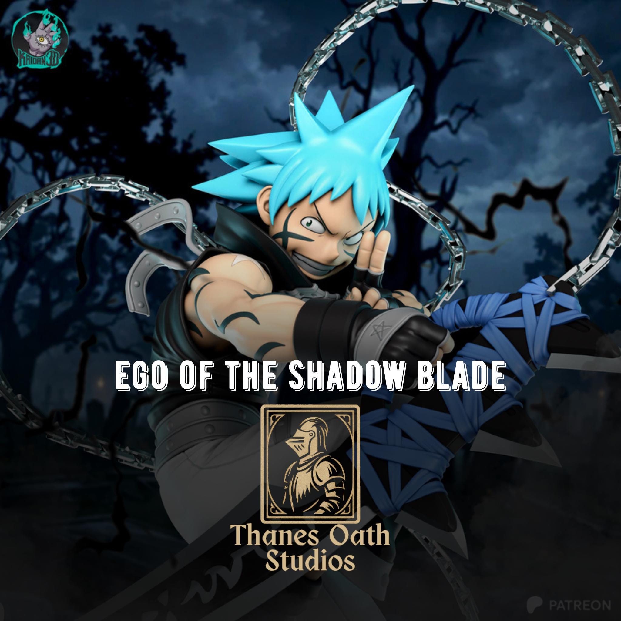 Ego Of The Shadow Blade - Anime Assassin Anti Hero Black Star Resin Figure 16K