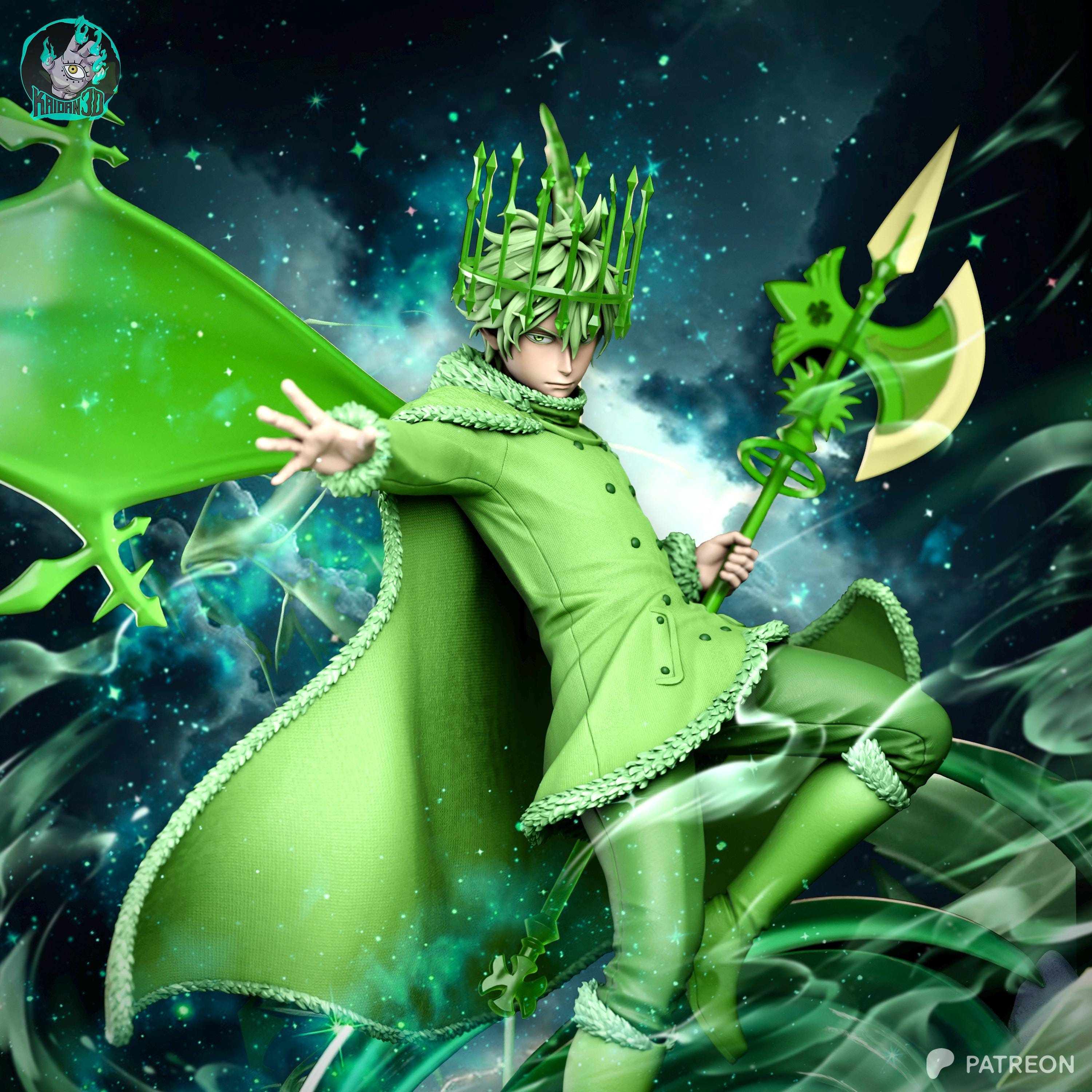 The Wind-Crowned Prodigy - Anime Mage Grimoire Spellcaster Yuno Resin Figure 16K