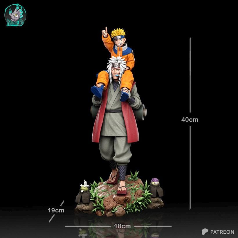 A Lesson Carried Forward - Anime Diorama Master Student Naruto And Jiraiya Resin Figure 16K