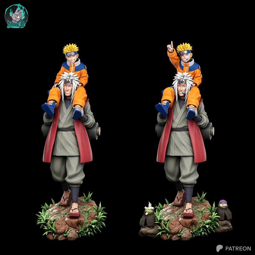 A Lesson Carried Forward - Anime Diorama Master Student Naruto And Jiraiya Resin Figure 16K