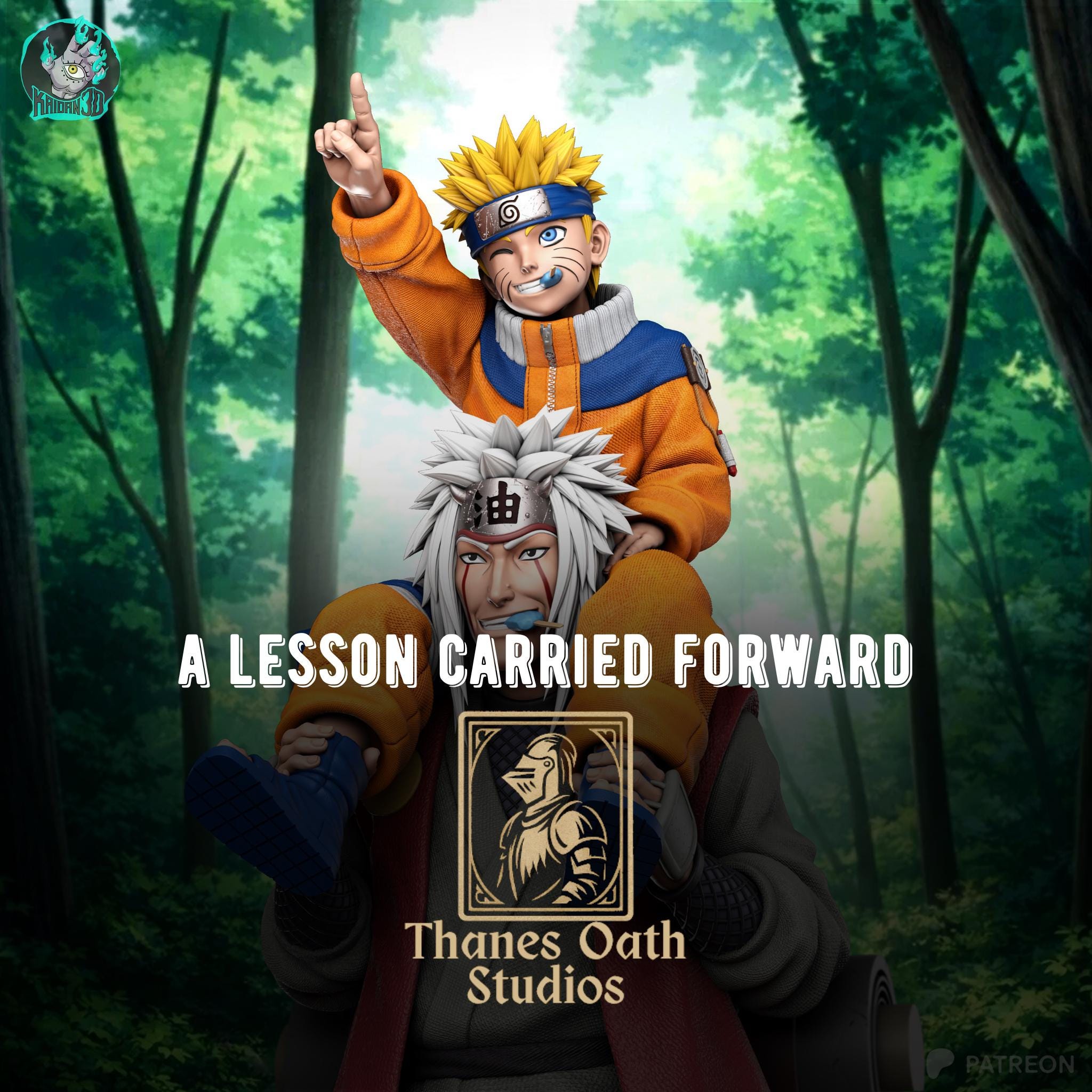 A Lesson Carried Forward - Anime Diorama Master Student Naruto And Jiraiya Resin Figure 16K