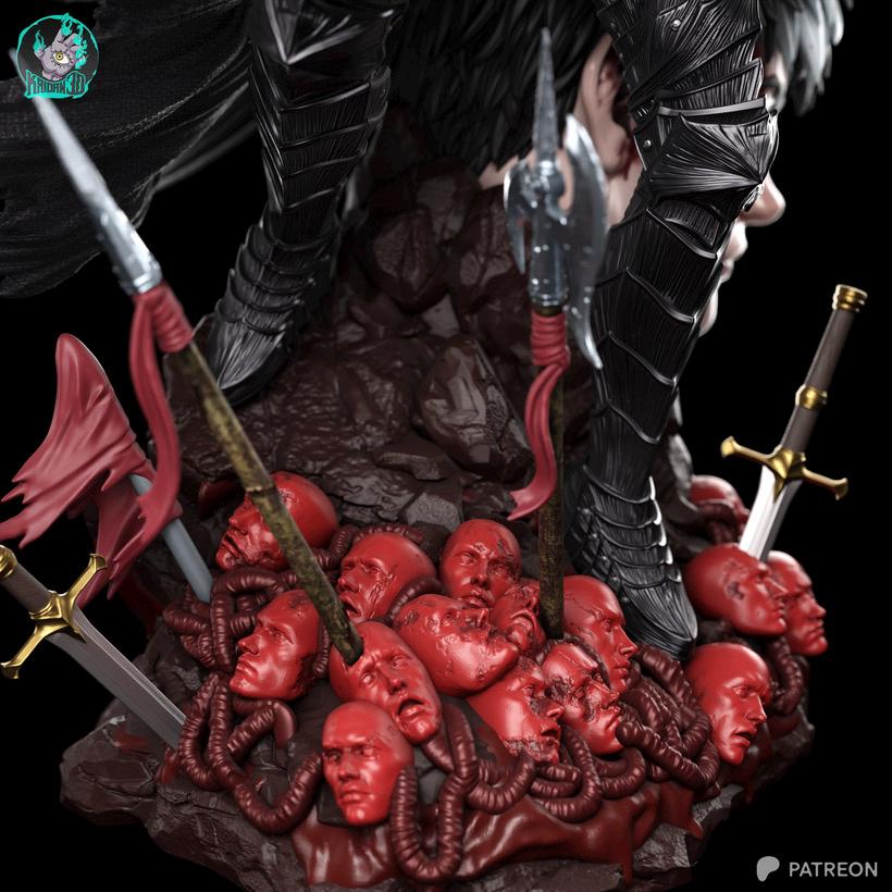 Black Iron Revenant - Dark Fantasy Berserker Knight Anime Guts Resin Figure 16K