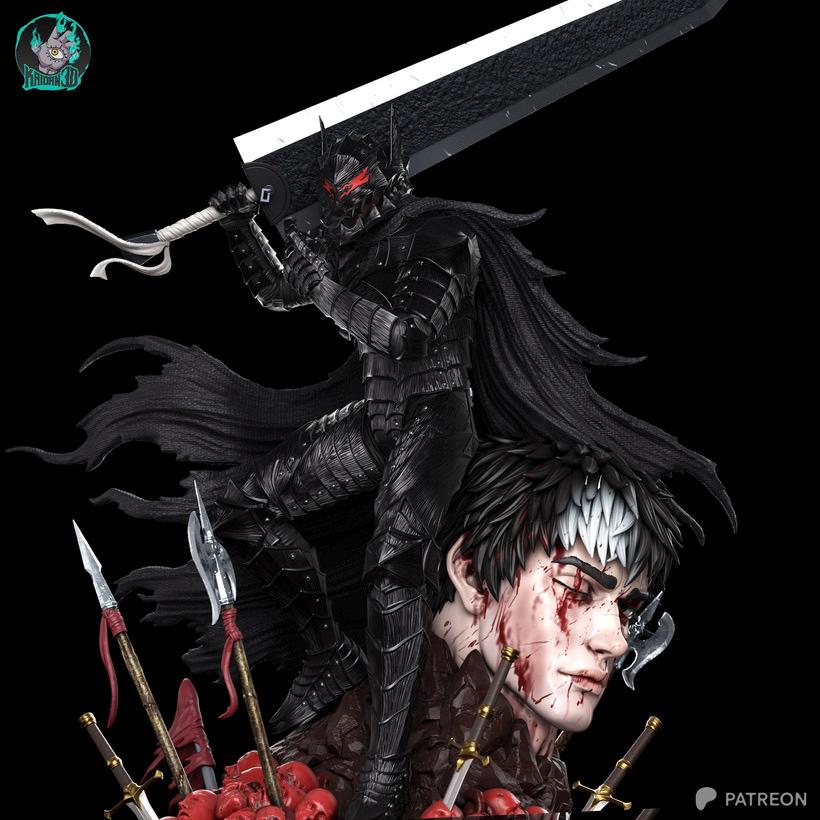 Black Iron Revenant - Dark Fantasy Berserker Knight Anime Guts Resin Figure 16K