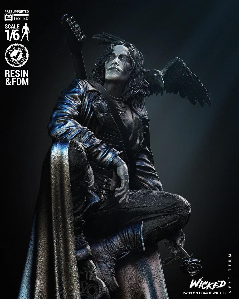 Ashes & Six Strings - Musician Murderer Revenge Action Thriller The Crow Resin Figure 16K
