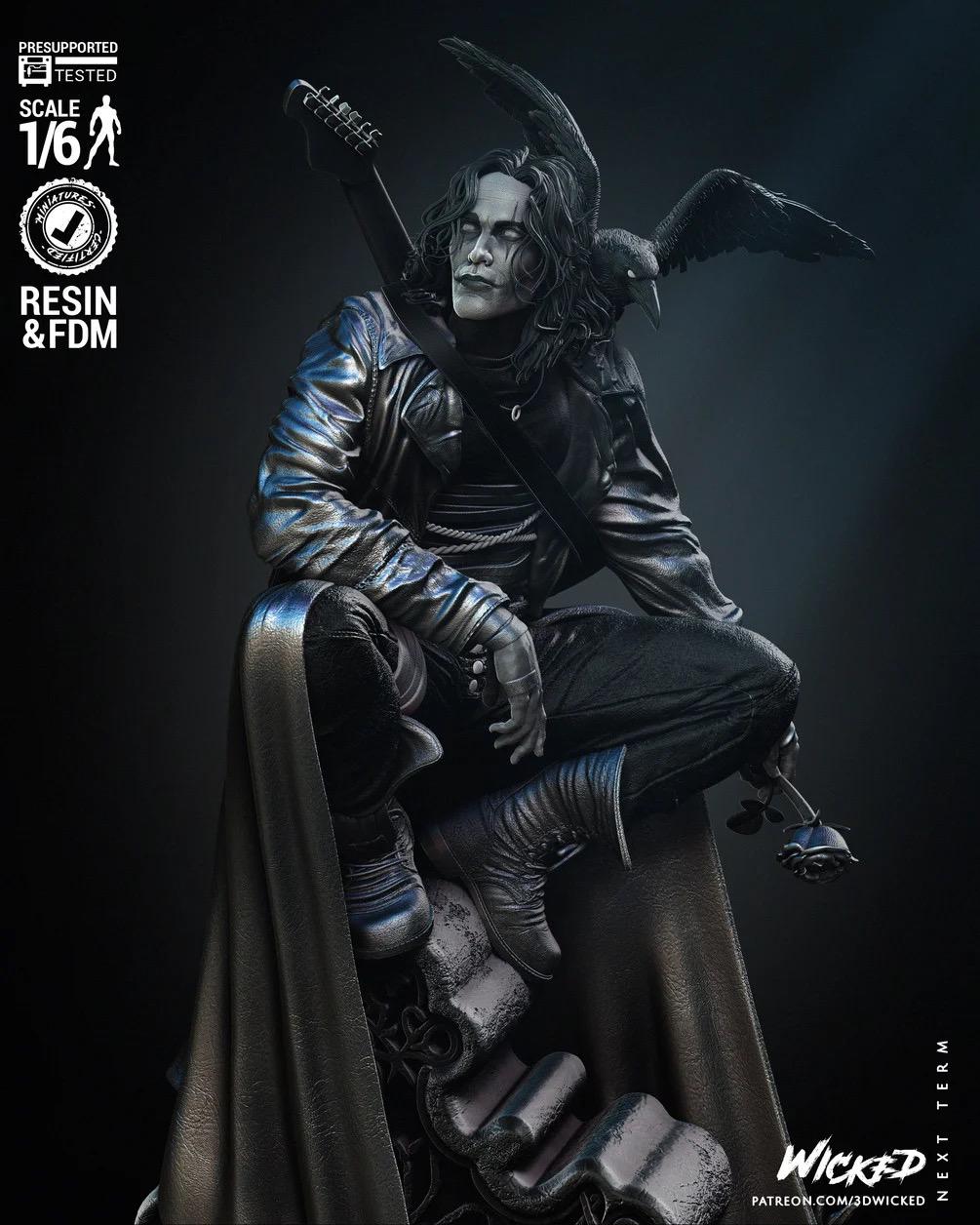 Ashes & Six Strings - Musician Murderer Revenge Action Thriller The Crow Resin Figure 16K