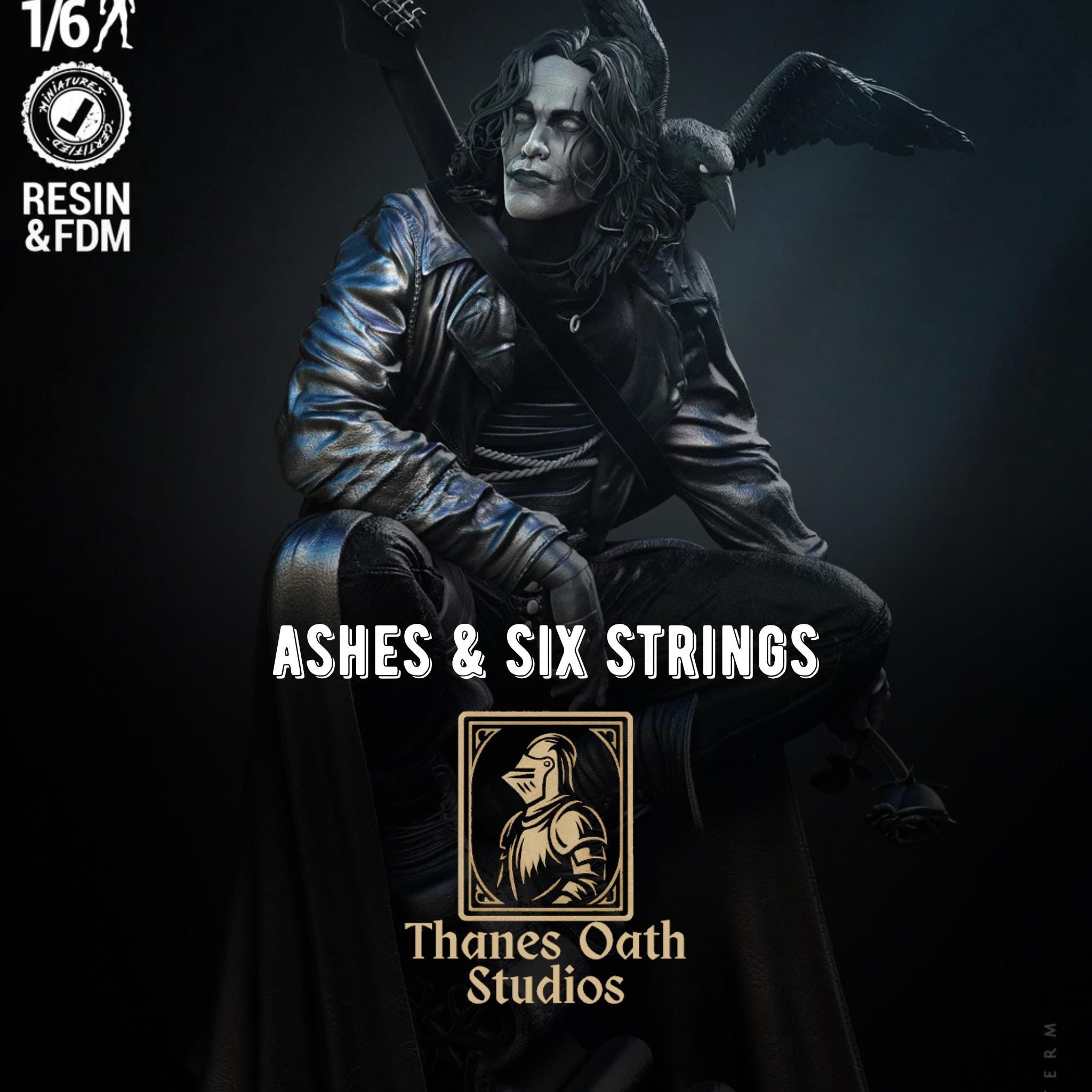 Ashes & Six Strings - Musician Murderer Revenge Action Thriller The Crow Resin Figure 16K