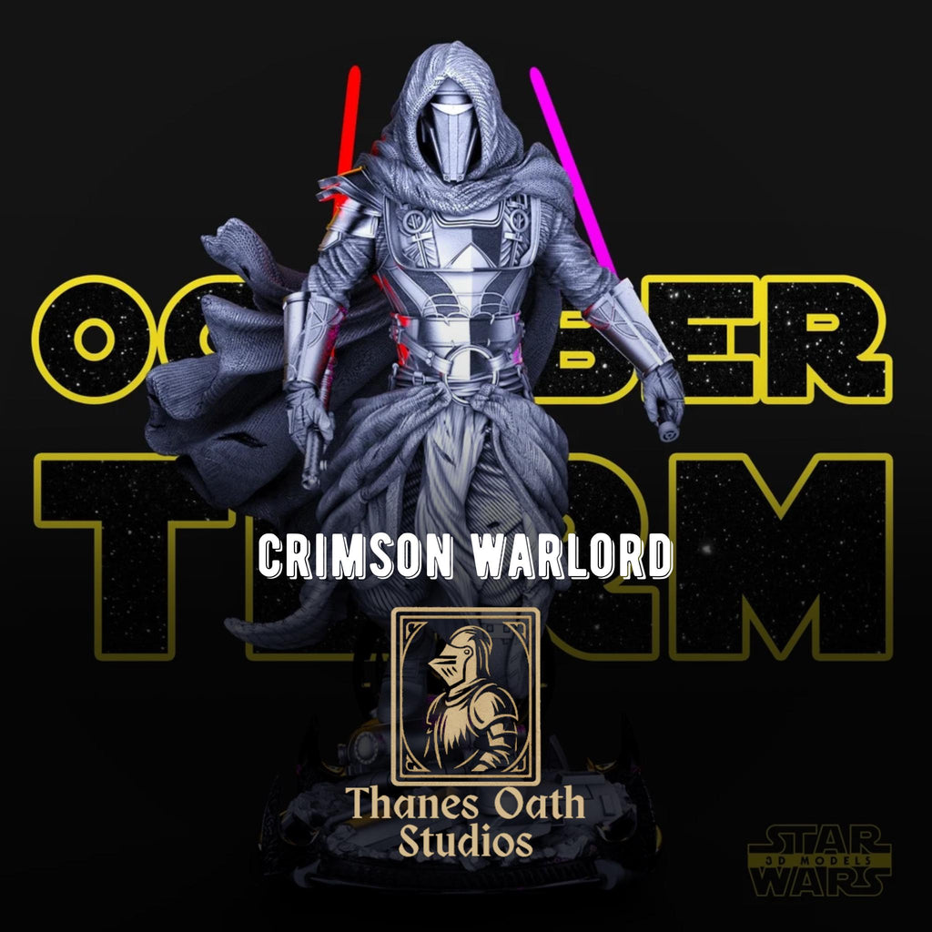 Crimson Warlord - Dark Lord Sci-Fi Mythic Horror Darth Revan Resin Figure 16K