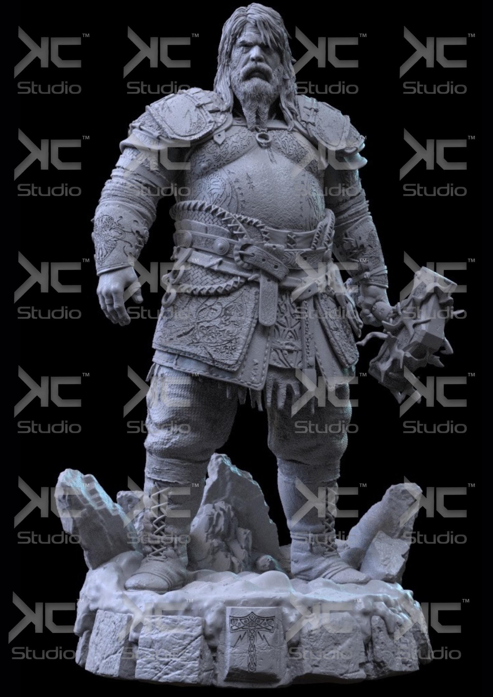 Giantsbane Of The Storm - Nordic Dark Mythology Fantasy God Thor Resin Figure 16K