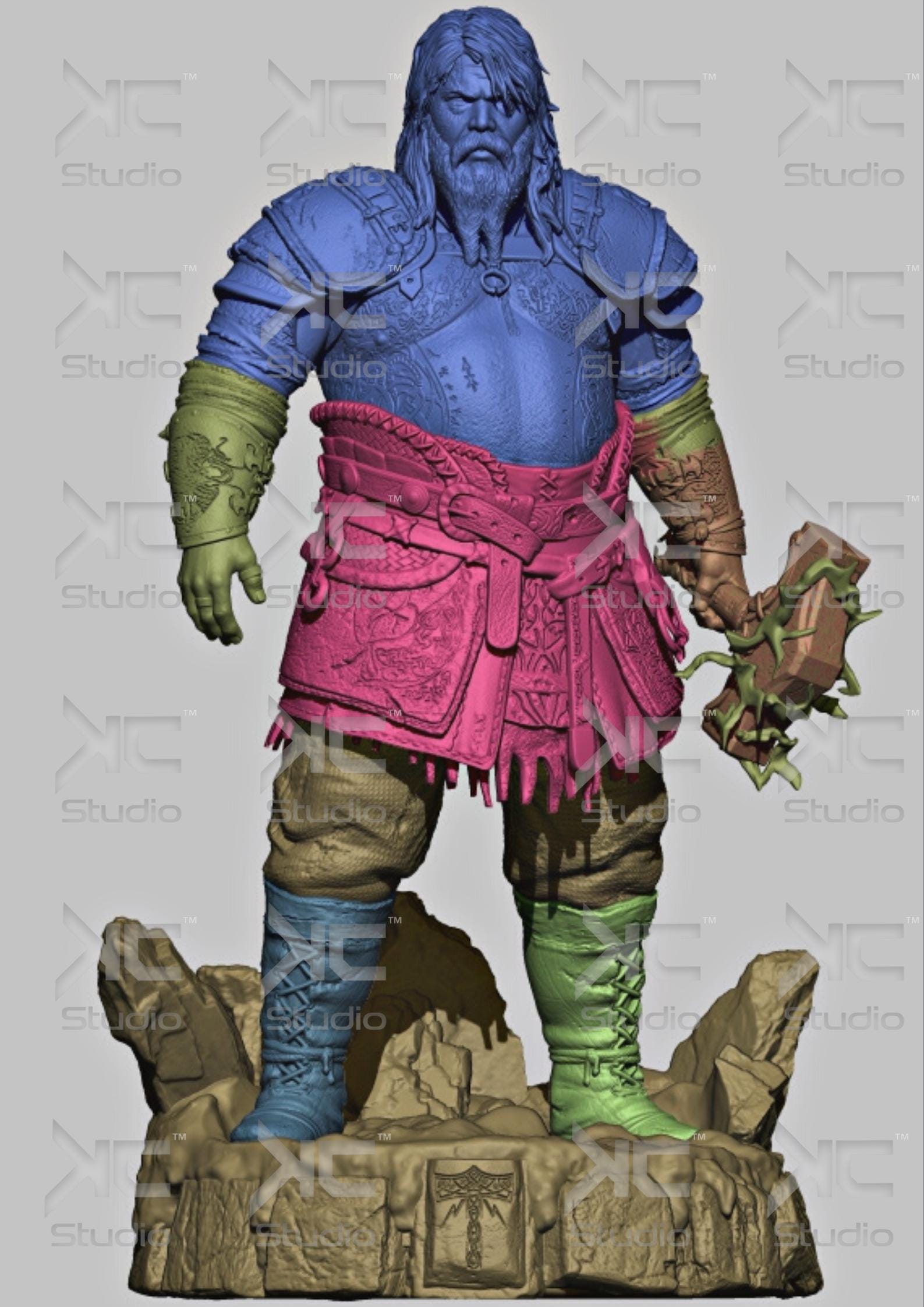 Giantsbane Of The Storm - Nordic Dark Mythology Fantasy God Thor Resin Figure 16K