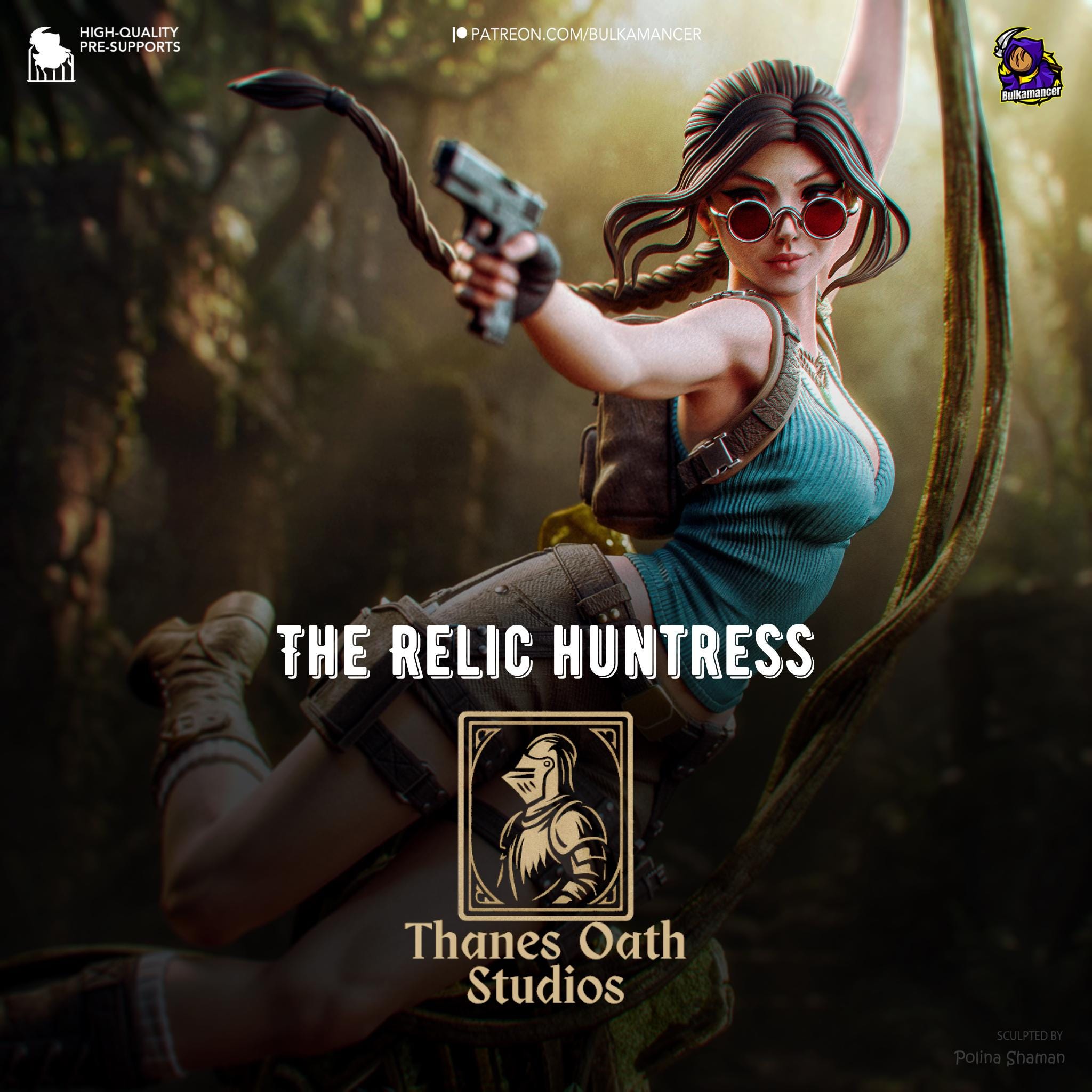 The Relic Huntress - Archeologist Adventurer Temple Raider Lara Croft Resin Figure 16K