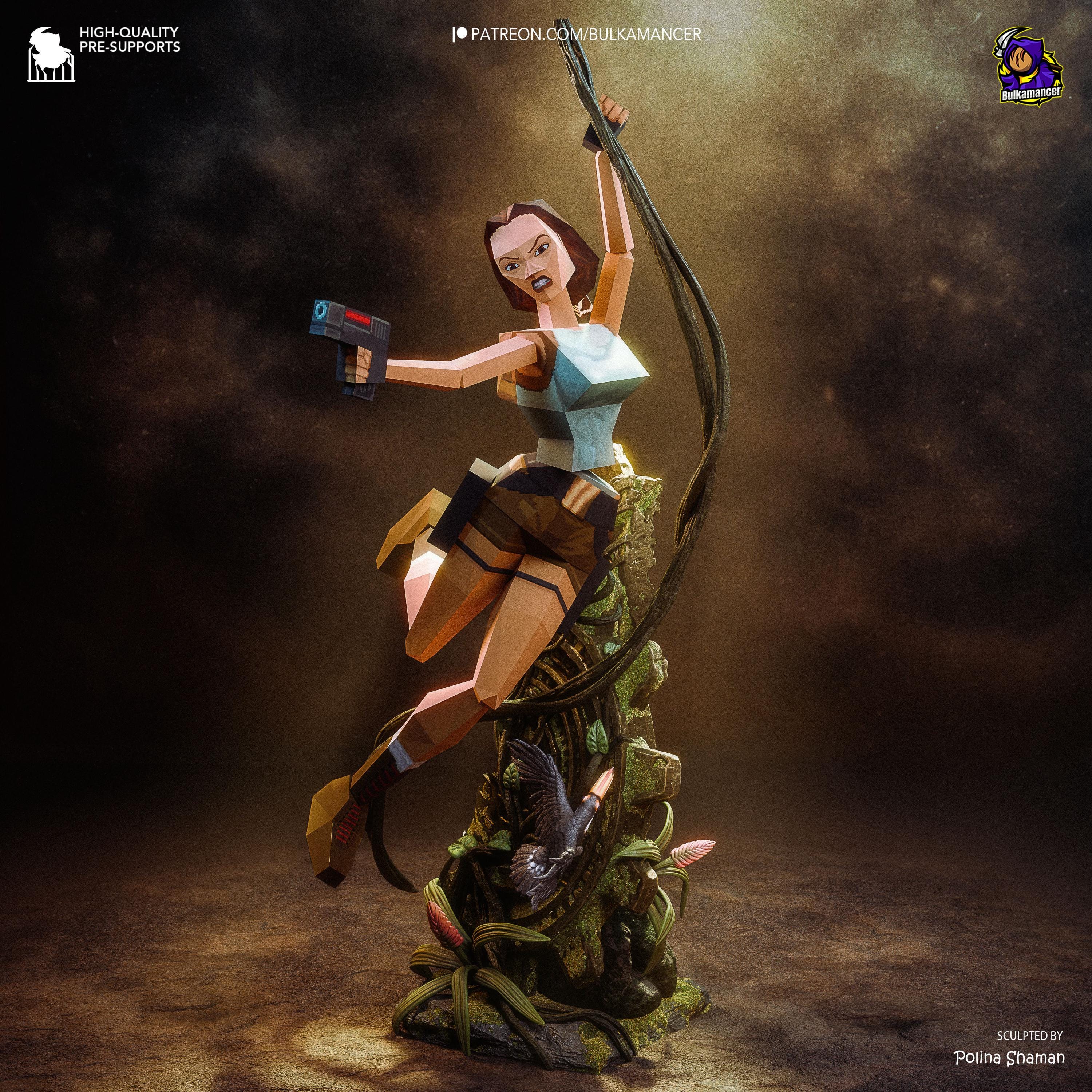 The Relic Huntress - Archeologist Adventurer Temple Raider Lara Croft Resin Figure 16K