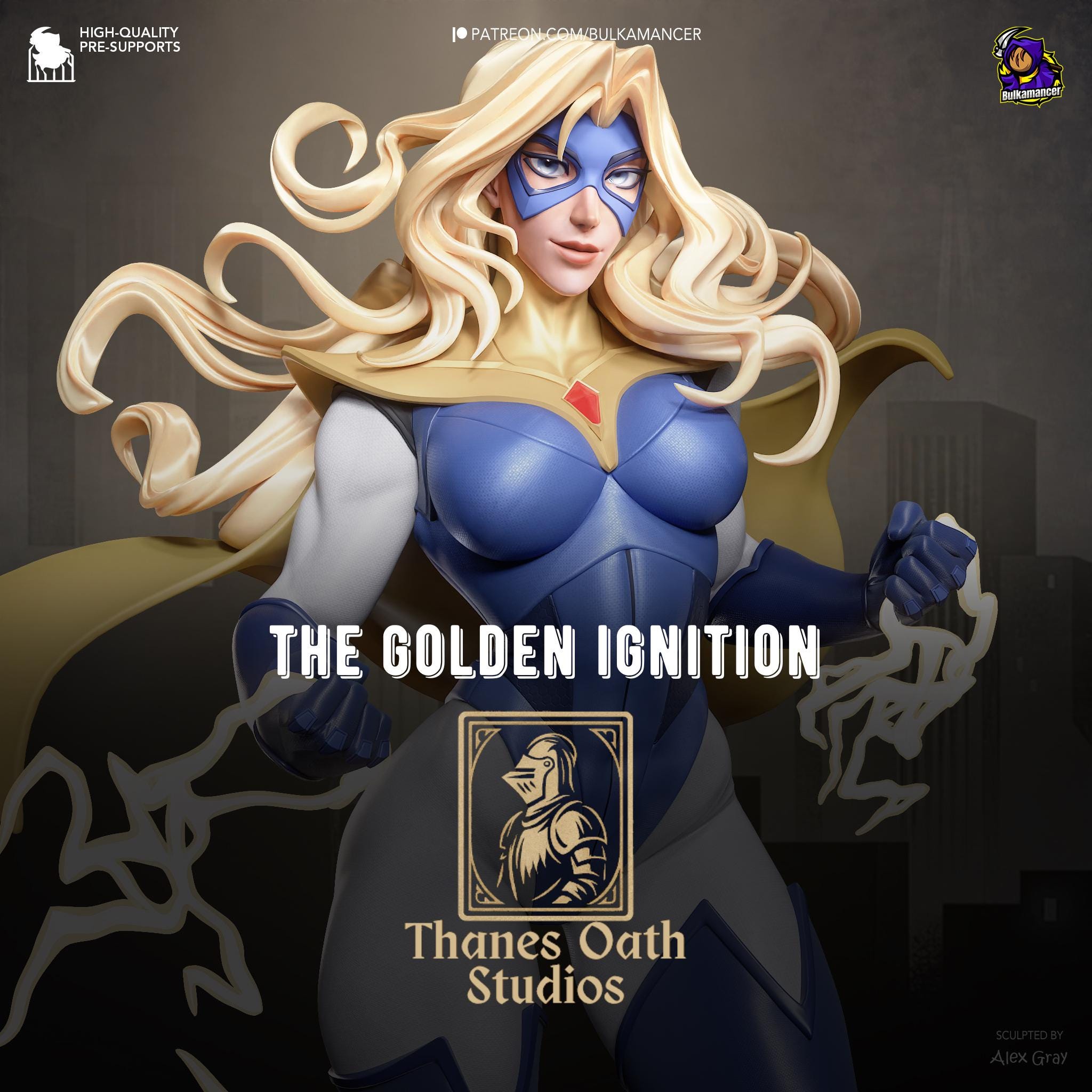 The Golden Ignition - Blaze Operative Solar Runner Blonde Blazer Resin Figure 16K