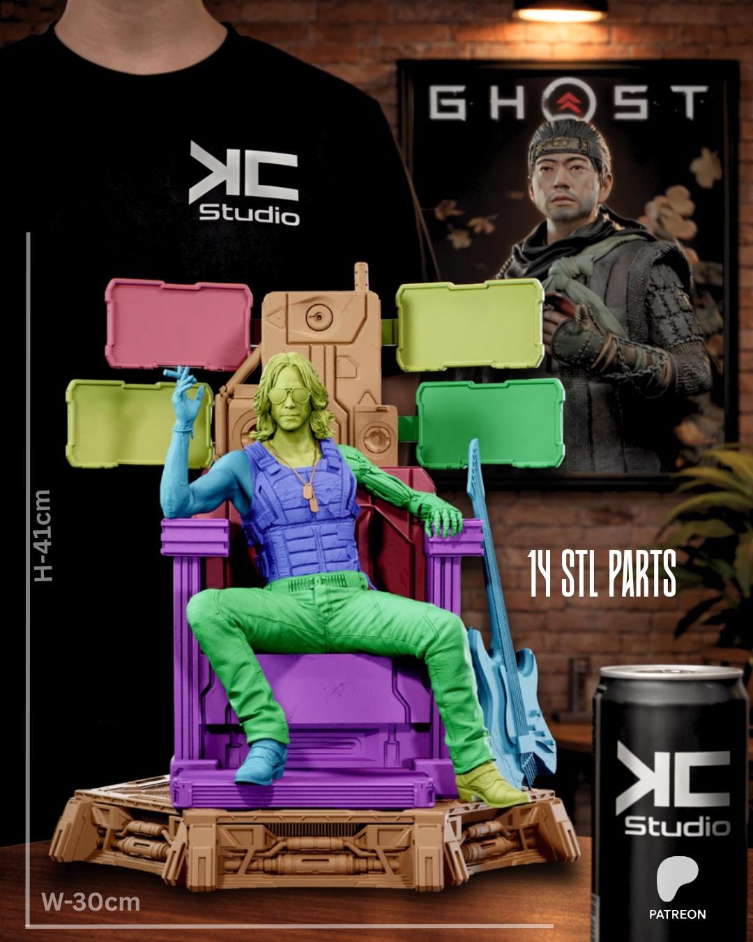 Chrome-Armed Rebel - Sci-fi Anti-Corp Legend Johnny Silverhand Resin Figure 16K