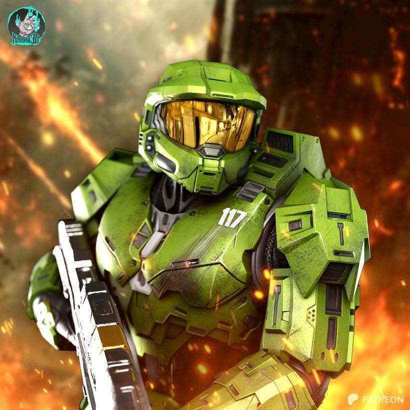 Covenant Breaker - Sci-Fi Super Soldier Last Defender Master Chief Resin Figure 16K