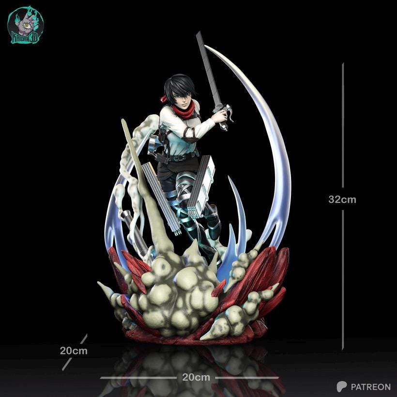 Blade Of The Inner Wall - Anime Warrior Swordswoman Protector Mikasa Ackerman Resin Figure 16K
