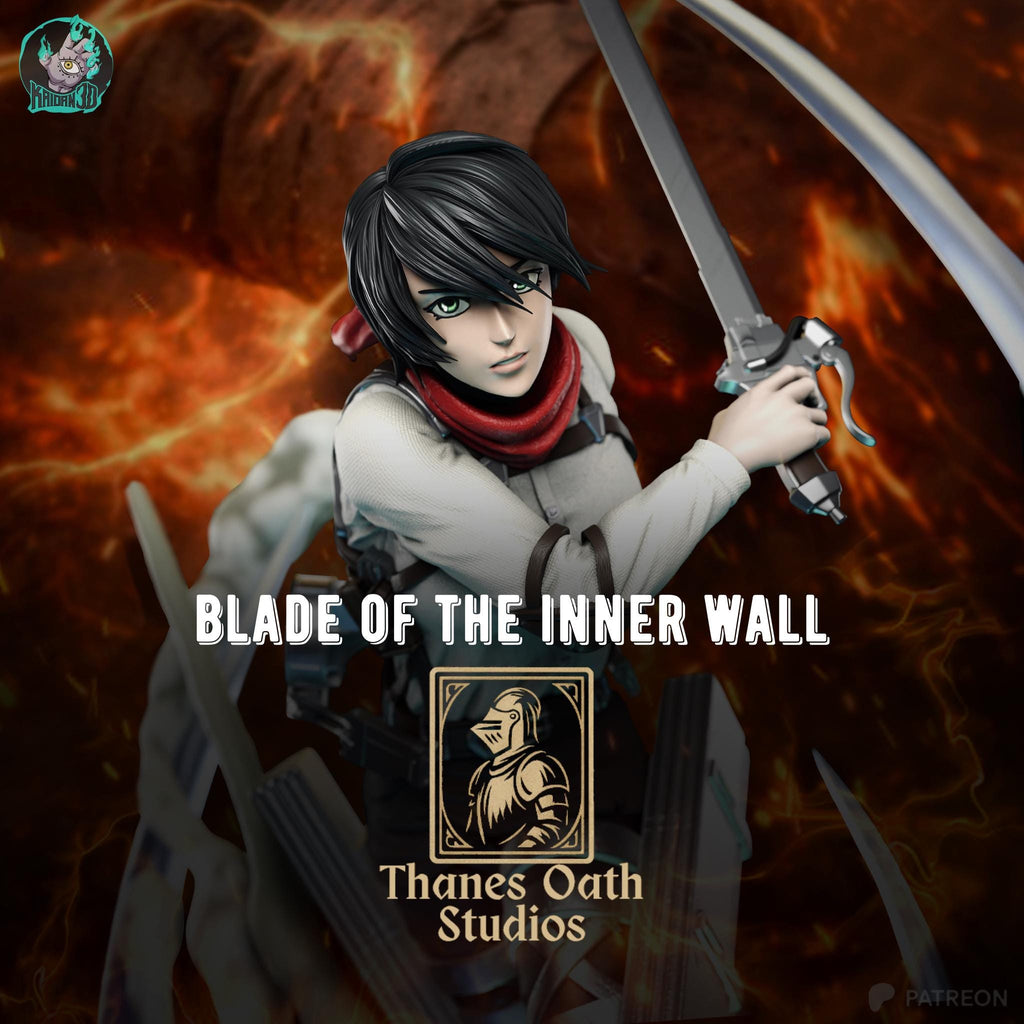Blade Of The Inner Wall - Anime Warrior Swordswoman Protector Mikasa Ackerman Resin Figure 16K