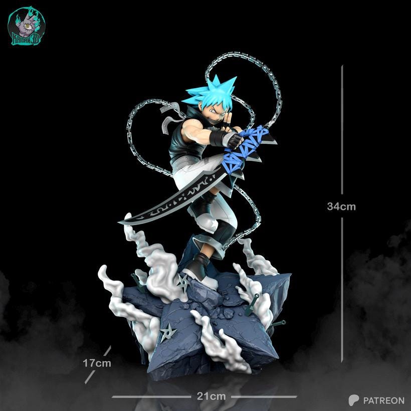 Ego Of The Shadow Blade - Anime Assassin Anti Hero Black Star Resin Figure 16K