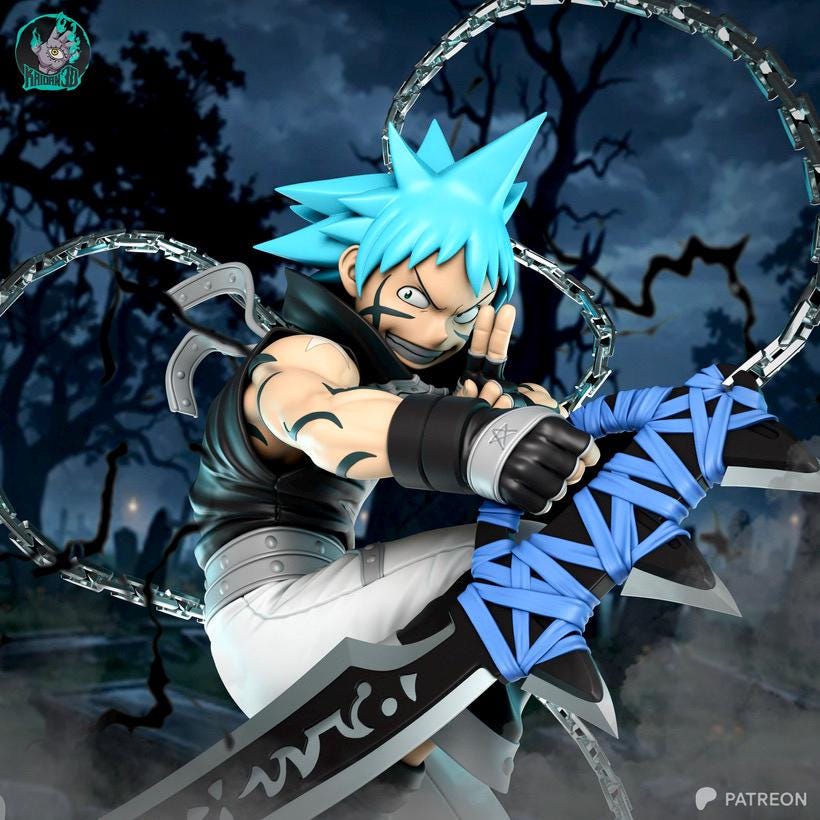 Ego Of The Shadow Blade - Anime Assassin Anti Hero Black Star Resin Figure 16K