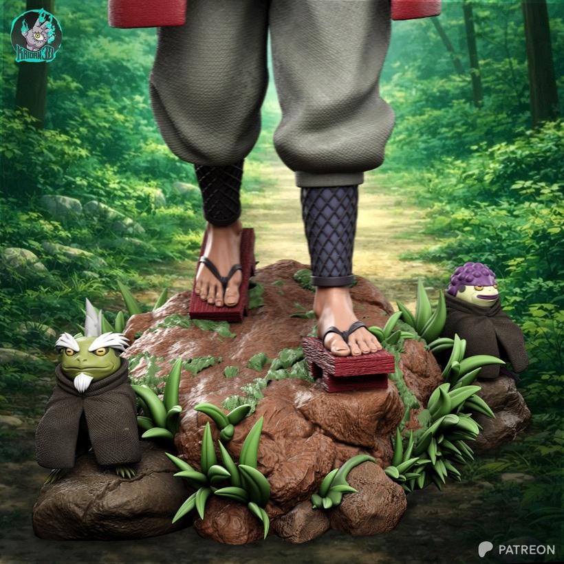 A Lesson Carried Forward - Anime Diorama Master Student Naruto And Jiraiya Resin Figure 16K