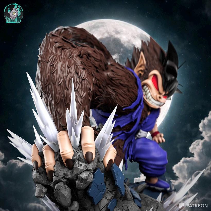 Moon-Cursed Collosus - Giant Ape Anime Beast Goku Oozaru Resin Figure 16K