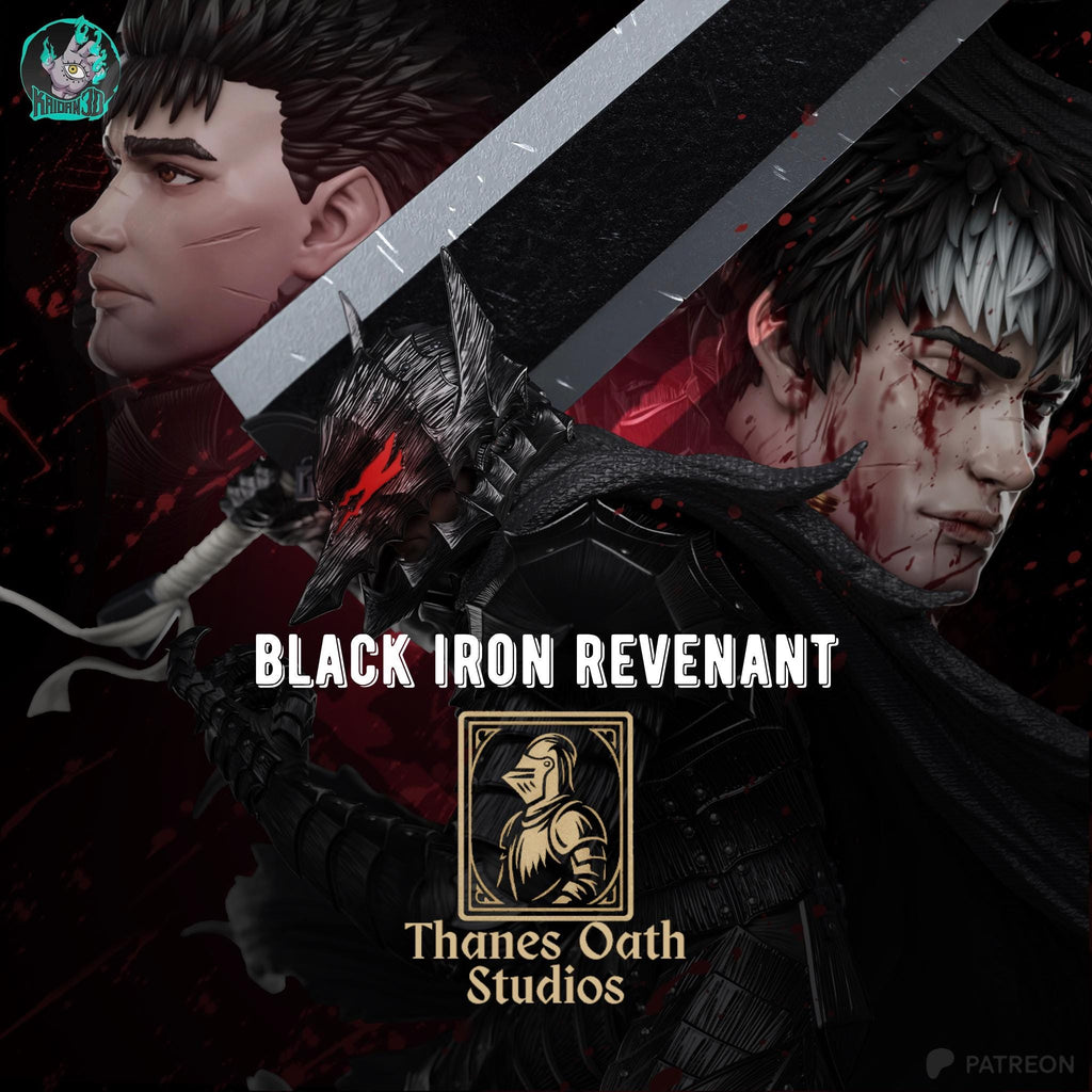 Black Iron Revenant - Dark Fantasy Berserker Knight Anime Guts Resin Figure 16K