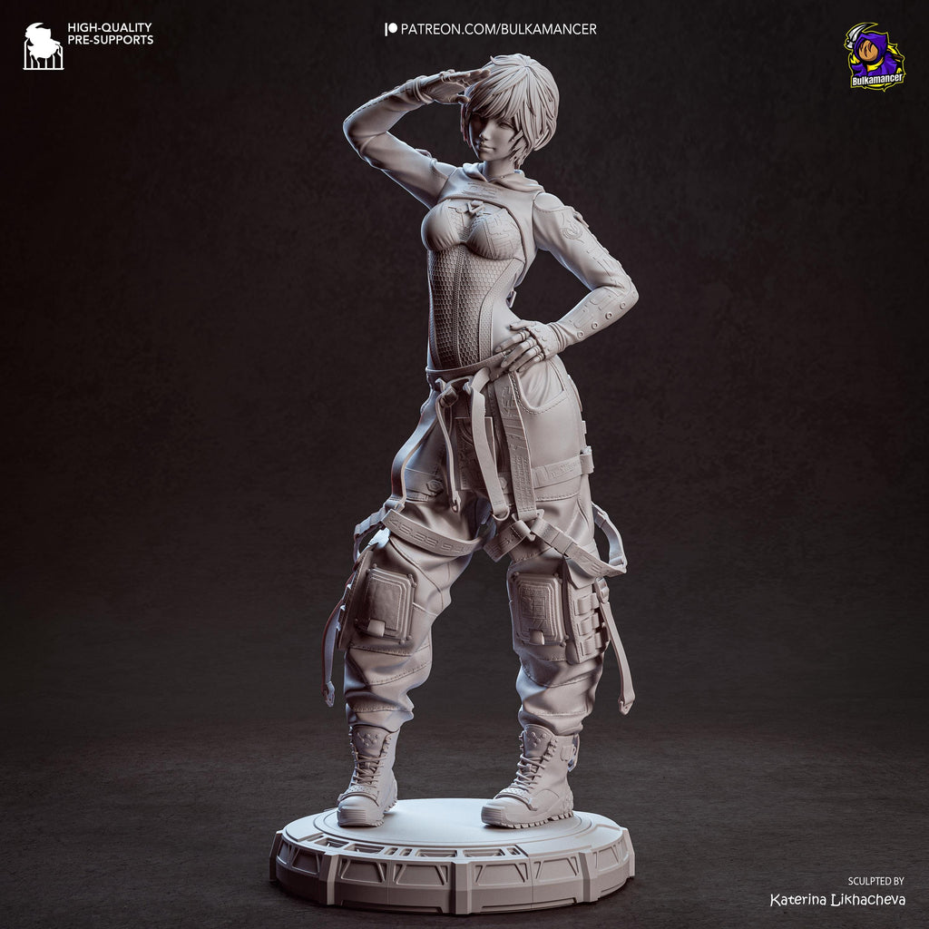 Warden Of Eidos - Sci-fi Cyber Support Futuristic Cyberpunk Lily Resin Figure 16K