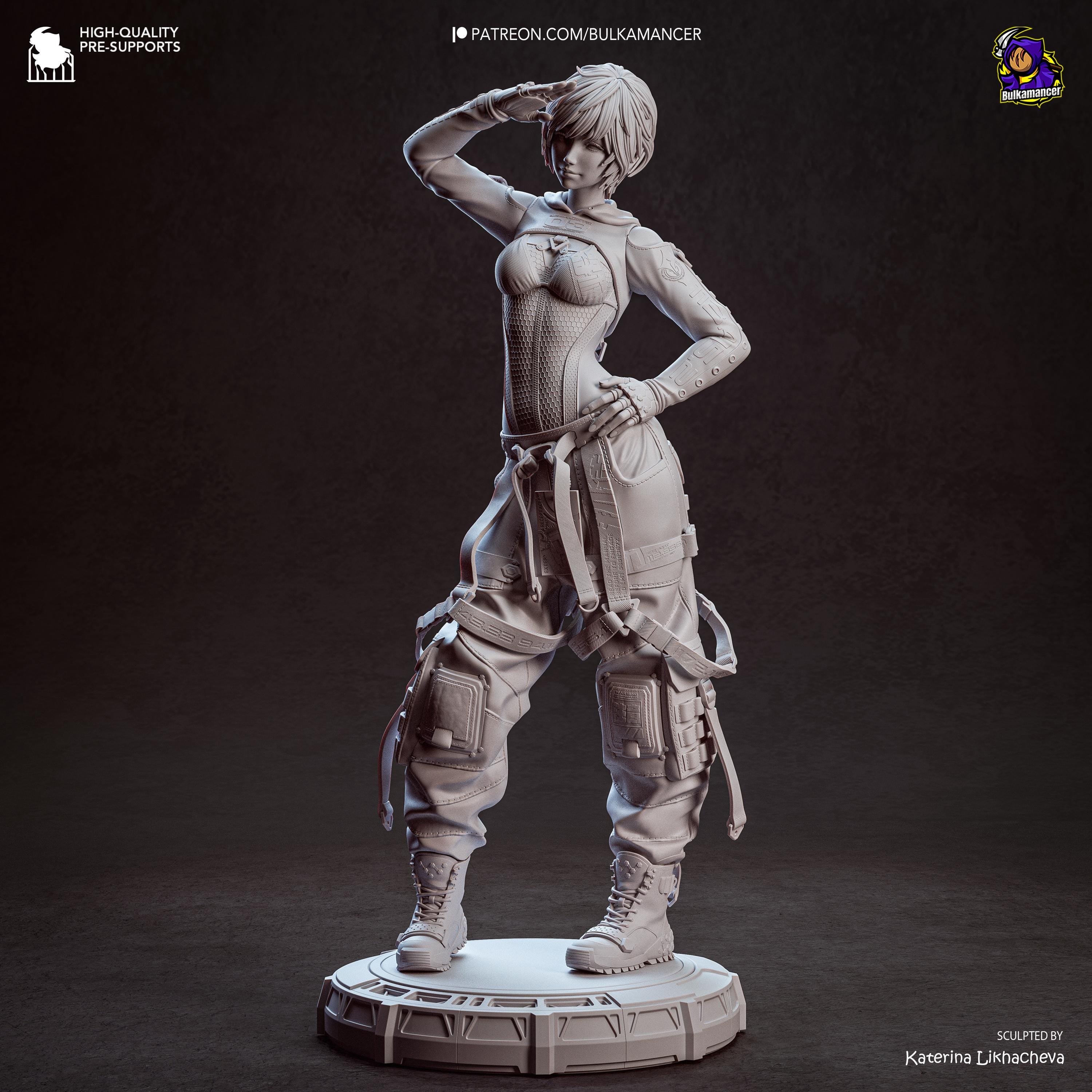 Warden Of Eidos - Sci-fi Cyber Support Futuristic Cyberpunk Lily Resin Figure 16K