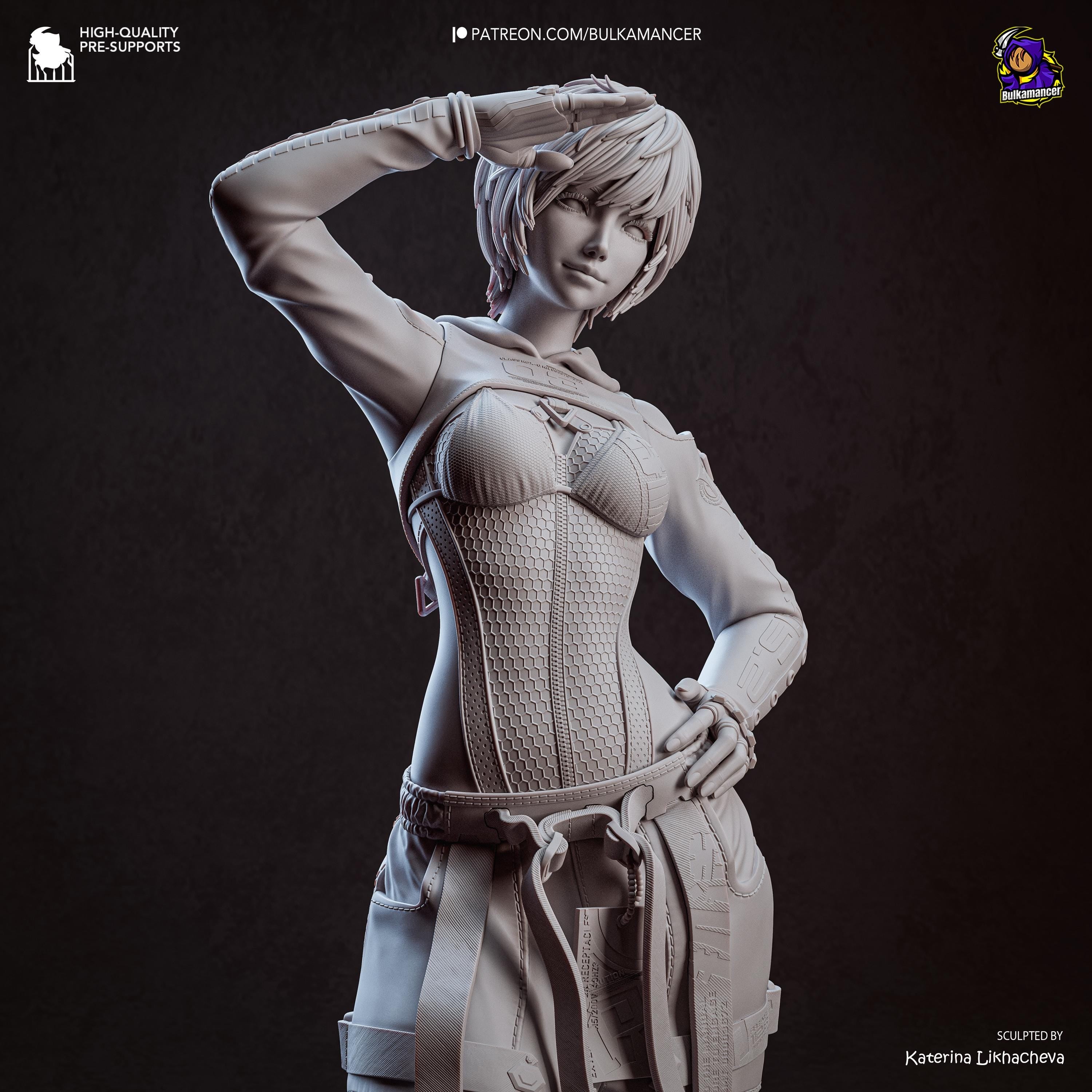 Warden Of Eidos - Sci-fi Cyber Support Futuristic Cyberpunk Lily Resin Figure 16K