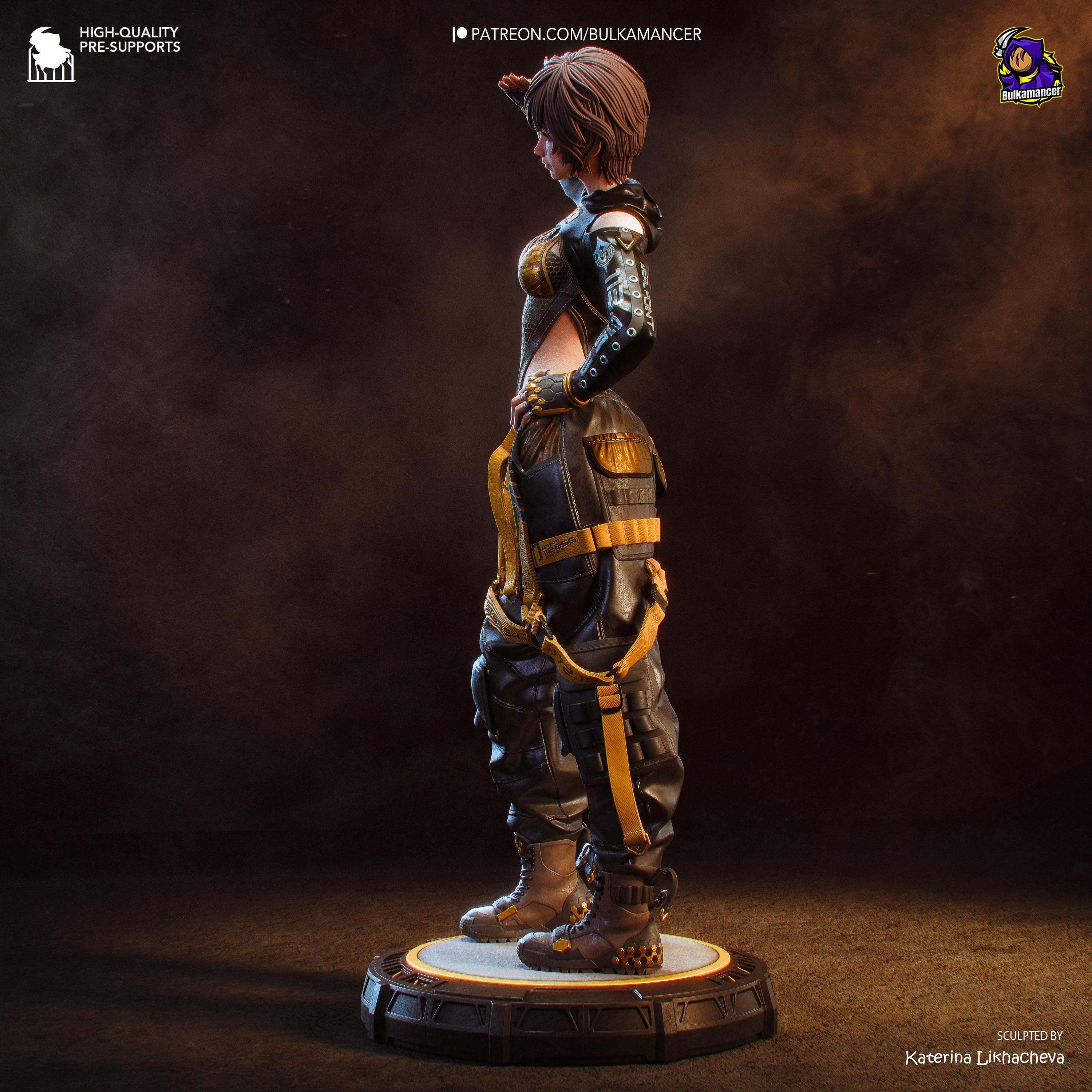 Warden Of Eidos - Sci-fi Cyber Support Futuristic Cyberpunk Lily Resin Figure 16K
