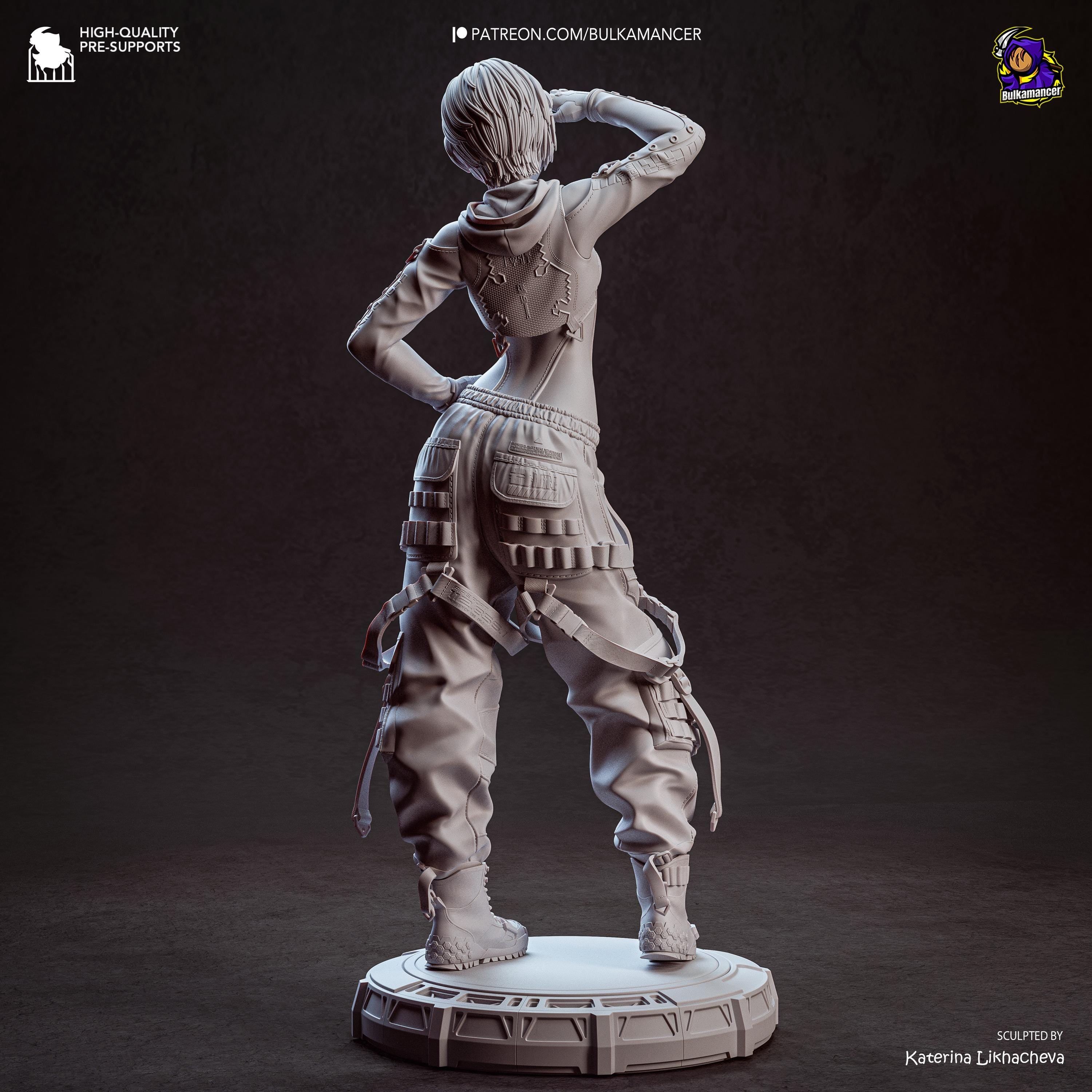 Warden Of Eidos - Sci-fi Cyber Support Futuristic Cyberpunk Lily Resin Figure 16K